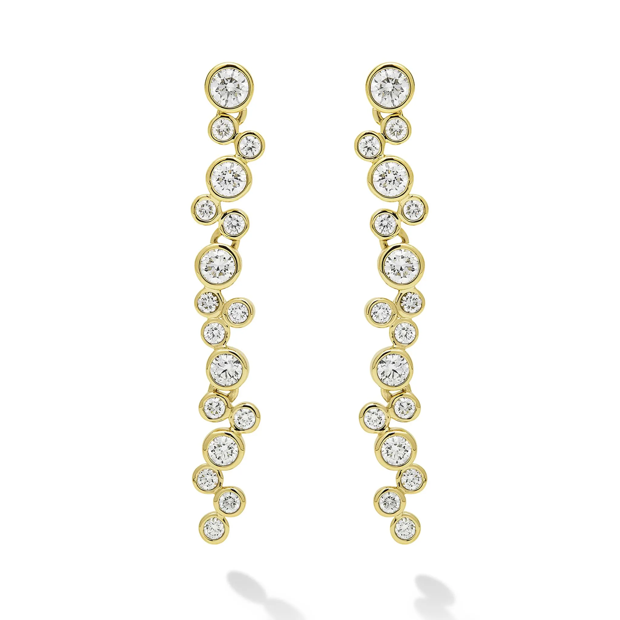 Fizz 18K Gold Seventeen Diamond Drop Linear Earrings sold by LAGOS product image thumbnail 3