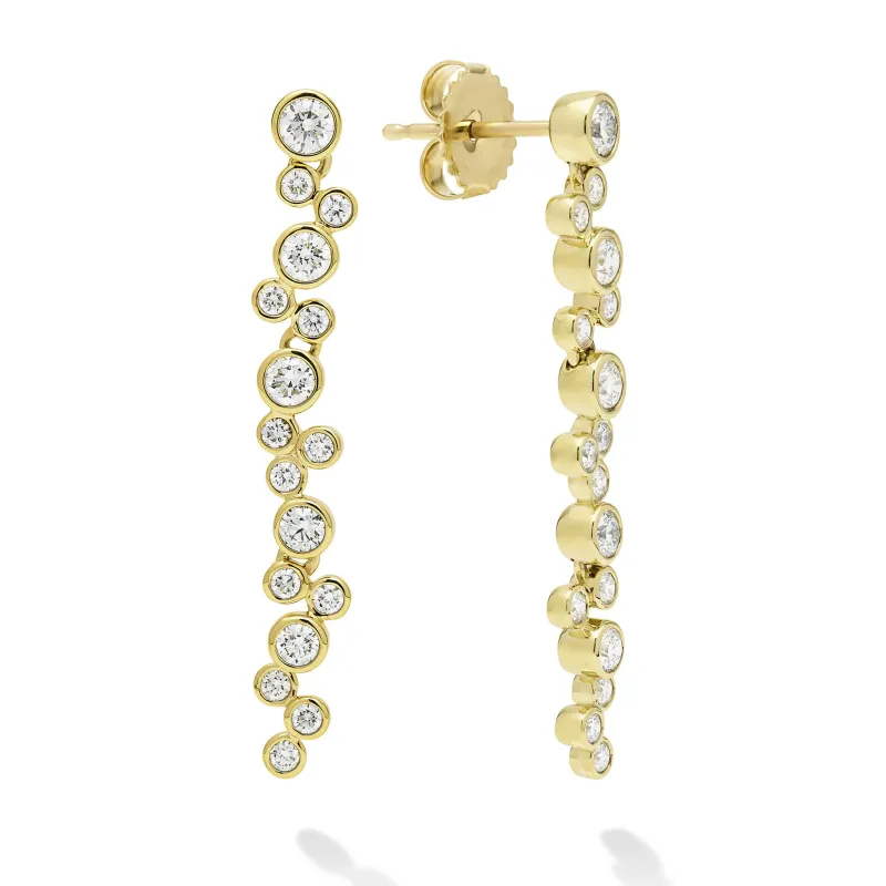 Fizz 18K Gold Seventeen Diamond Drop Linear Earrings sold by LAGOS