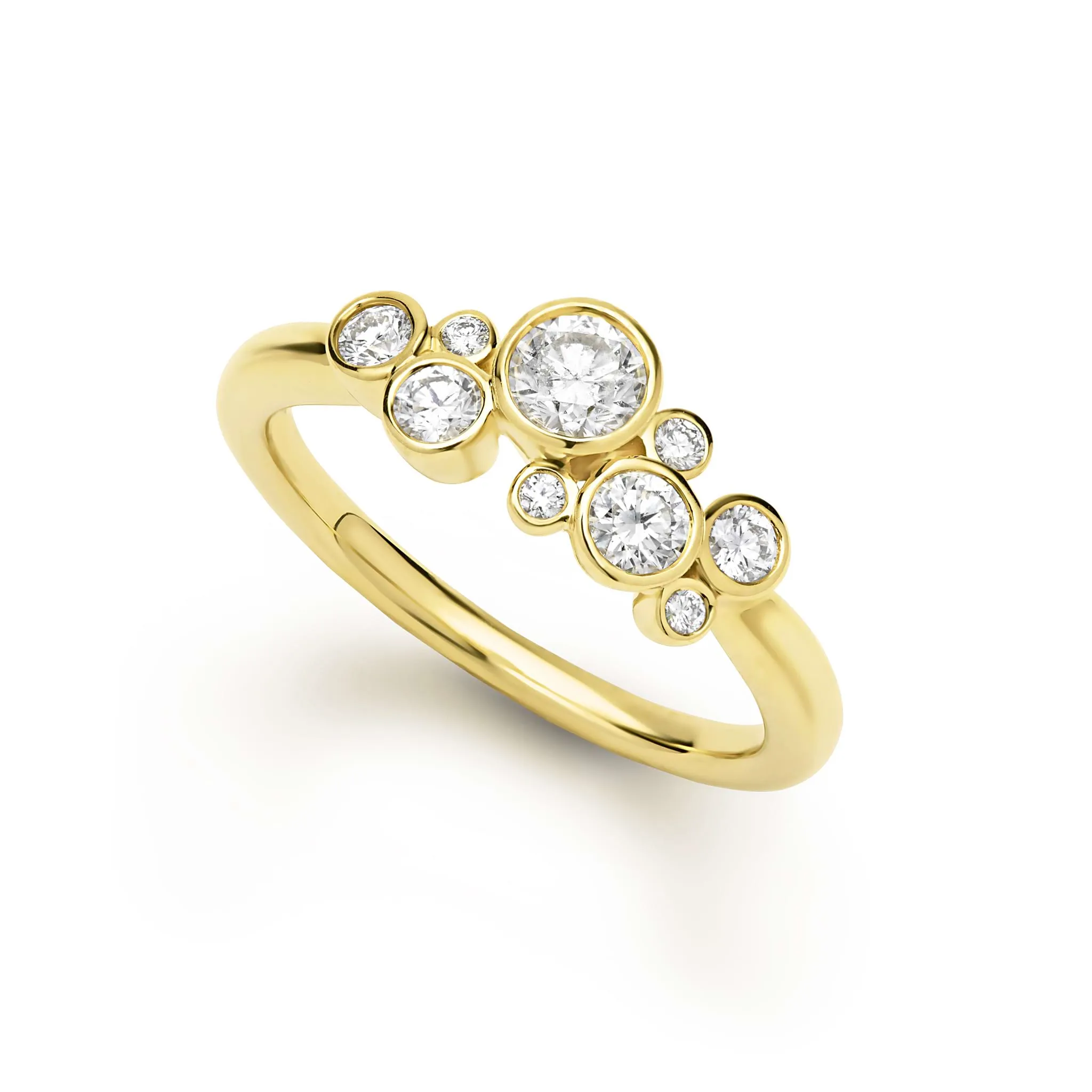 Fizz 18K Gold Diamond Small Cluster Ring sold by LAGOS