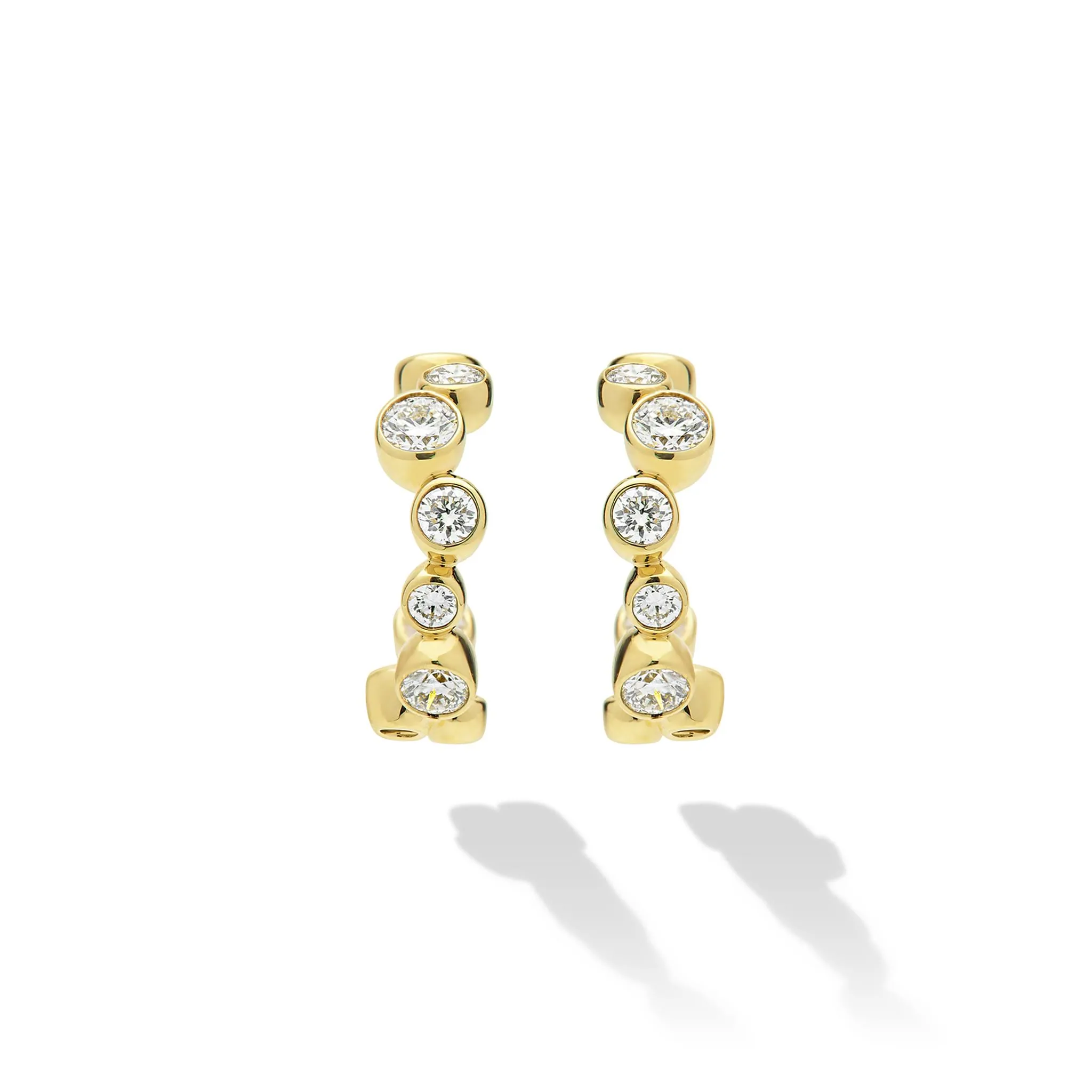 Fizz 18K Gold Diamond Huggie Earrings sold by LAGOS product image thumbnail 3