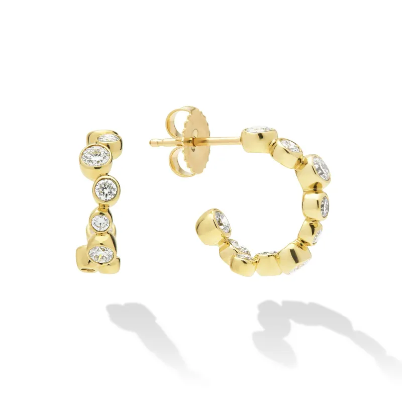 Fizz 18K Gold Diamond Huggie Earrings sold by LAGOS