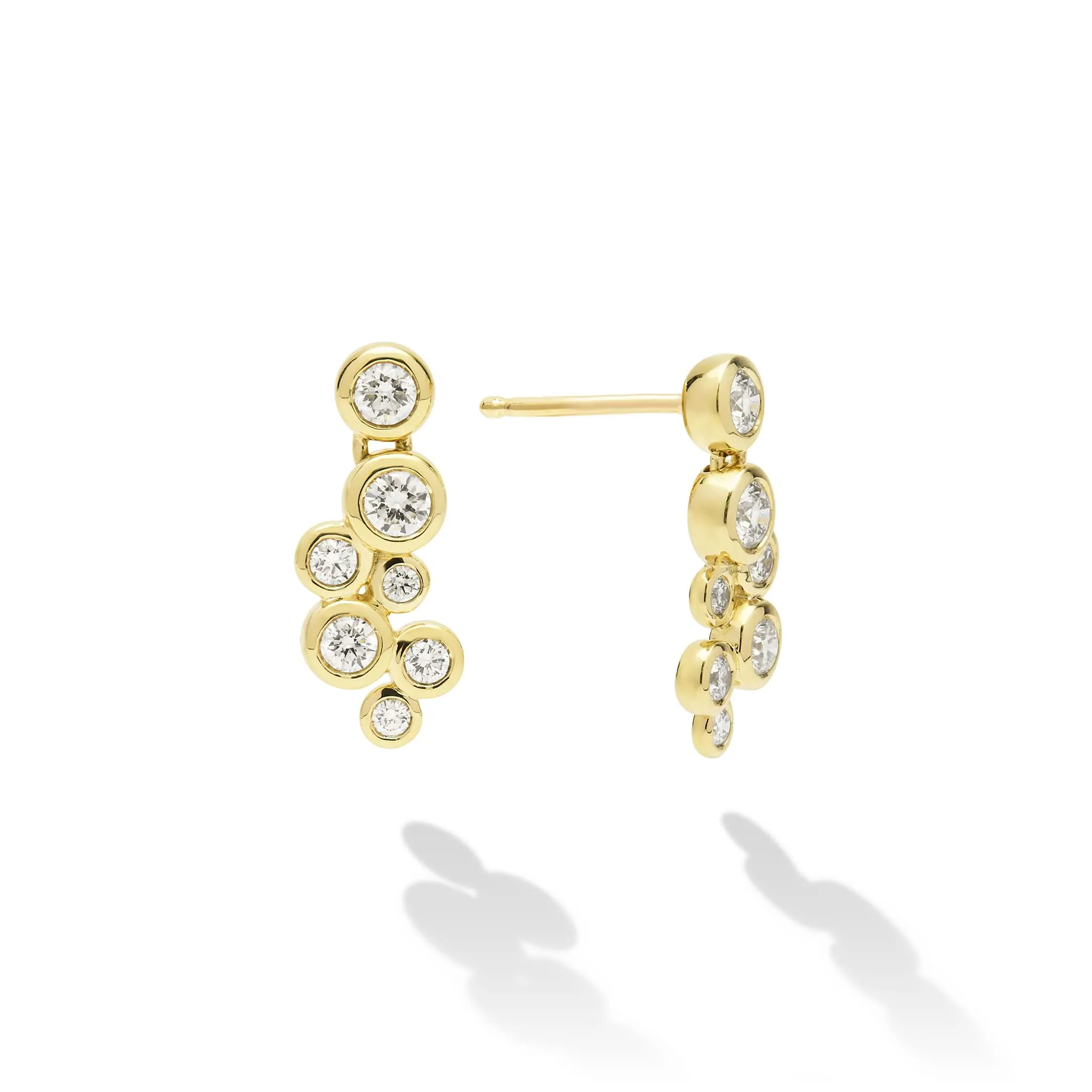 18K Gold Seven Diamond Linear Stud Earrings sold by LAGOS product image thumbnail 4