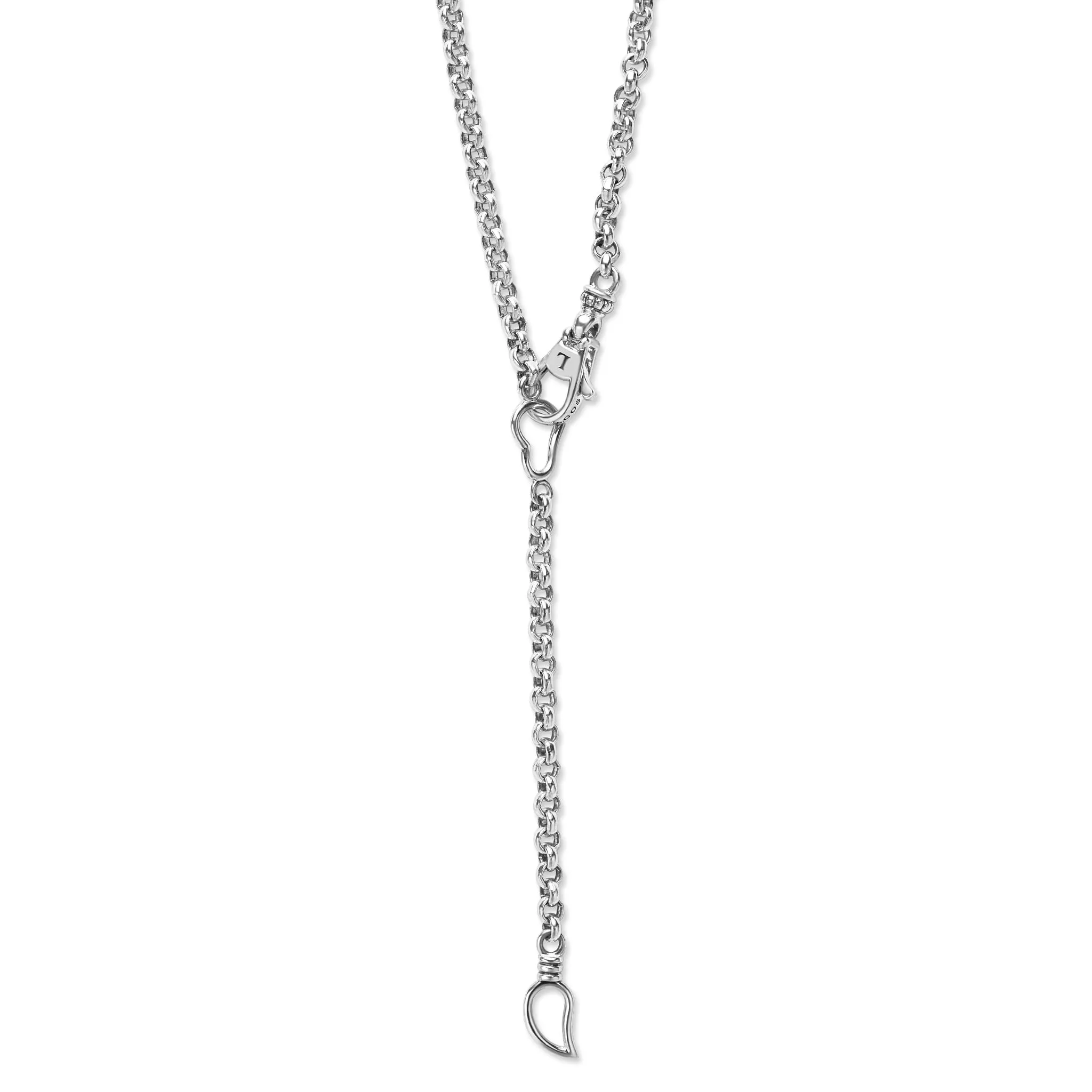 Signature Caviar Two-Tone Lock Diamond Pendant Necklace sold by LAGOS product image thumbnail 5