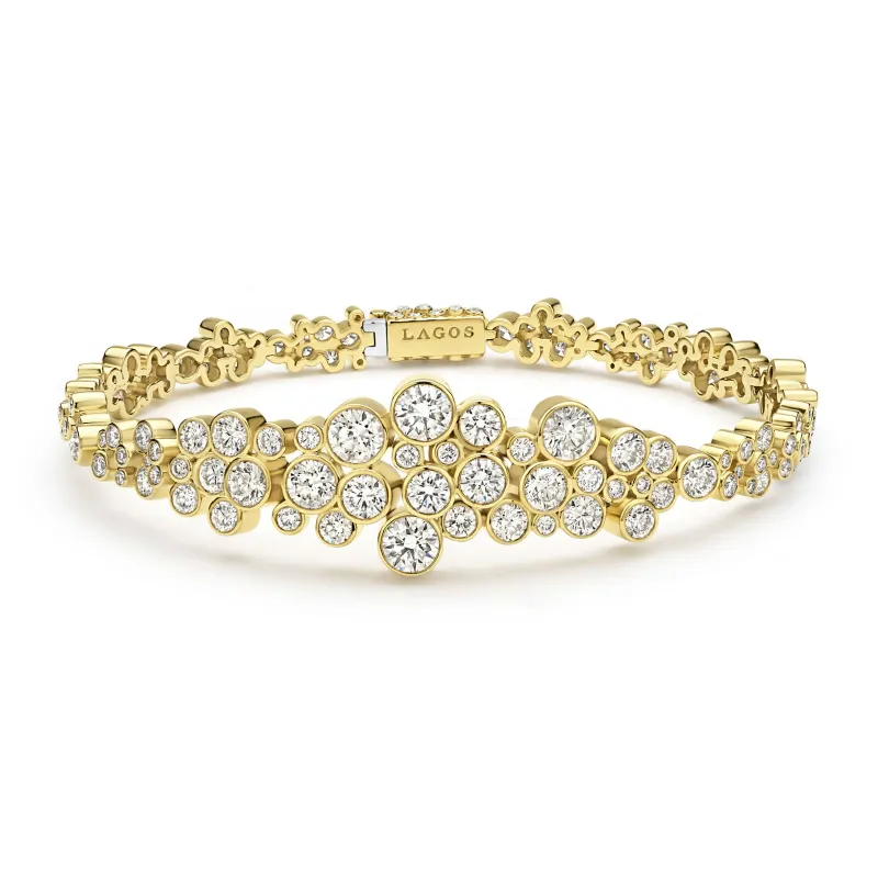 Fizz 18K Gold Clustered Station Diamond Statement Bracelet (Studio) sold by LAGOS
