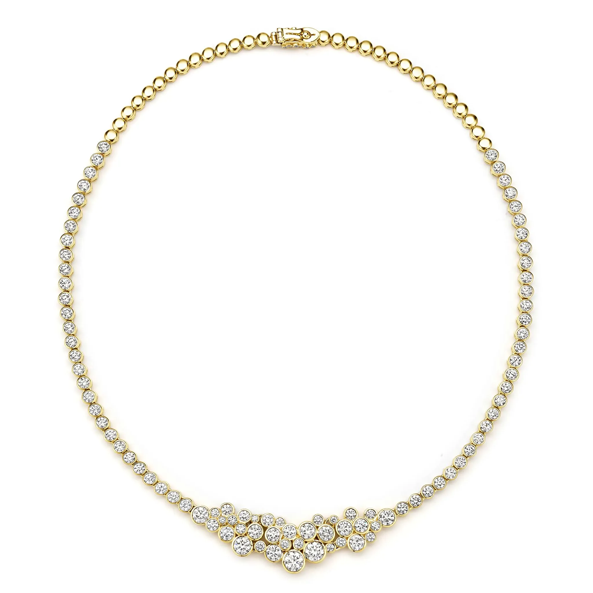 Fizz 18K Gold Clustered Station Diamond Statement Necklace sold by LAGOS product image thumbnail 3