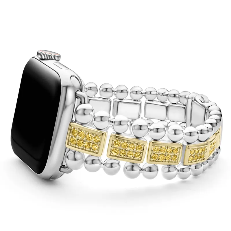 Smart Caviar 18K Gold and Sterling Silver Yellow Sapphire Watch Bracelet-38-45mm (Studio) sold by LAGOS