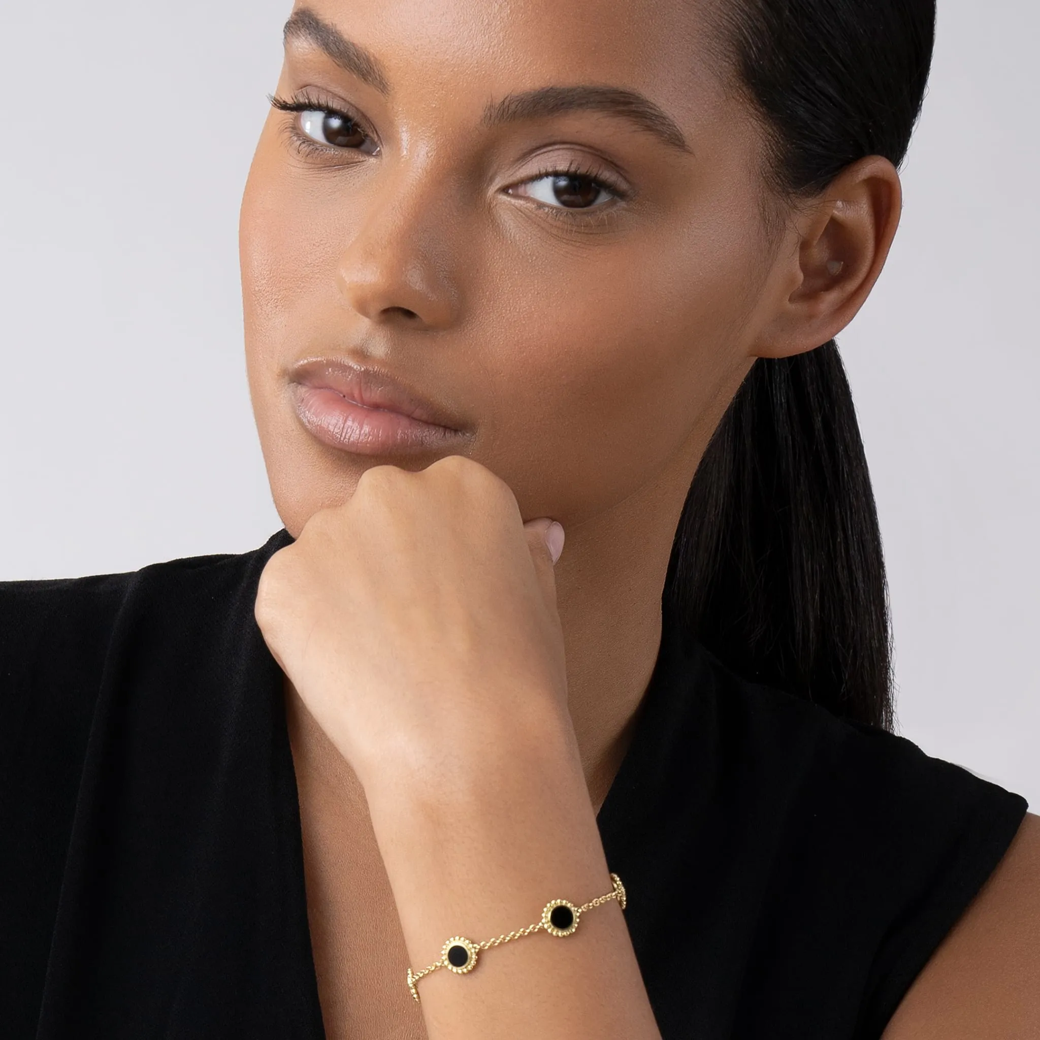 Covet Five Station Round Onyx Bracelet (Studio) sold by LAGOS product image thumbnail 2