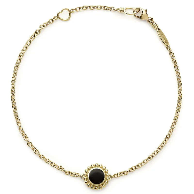 Covet Single Station Round Onyx Bracelet (Studio) sold by LAGOS