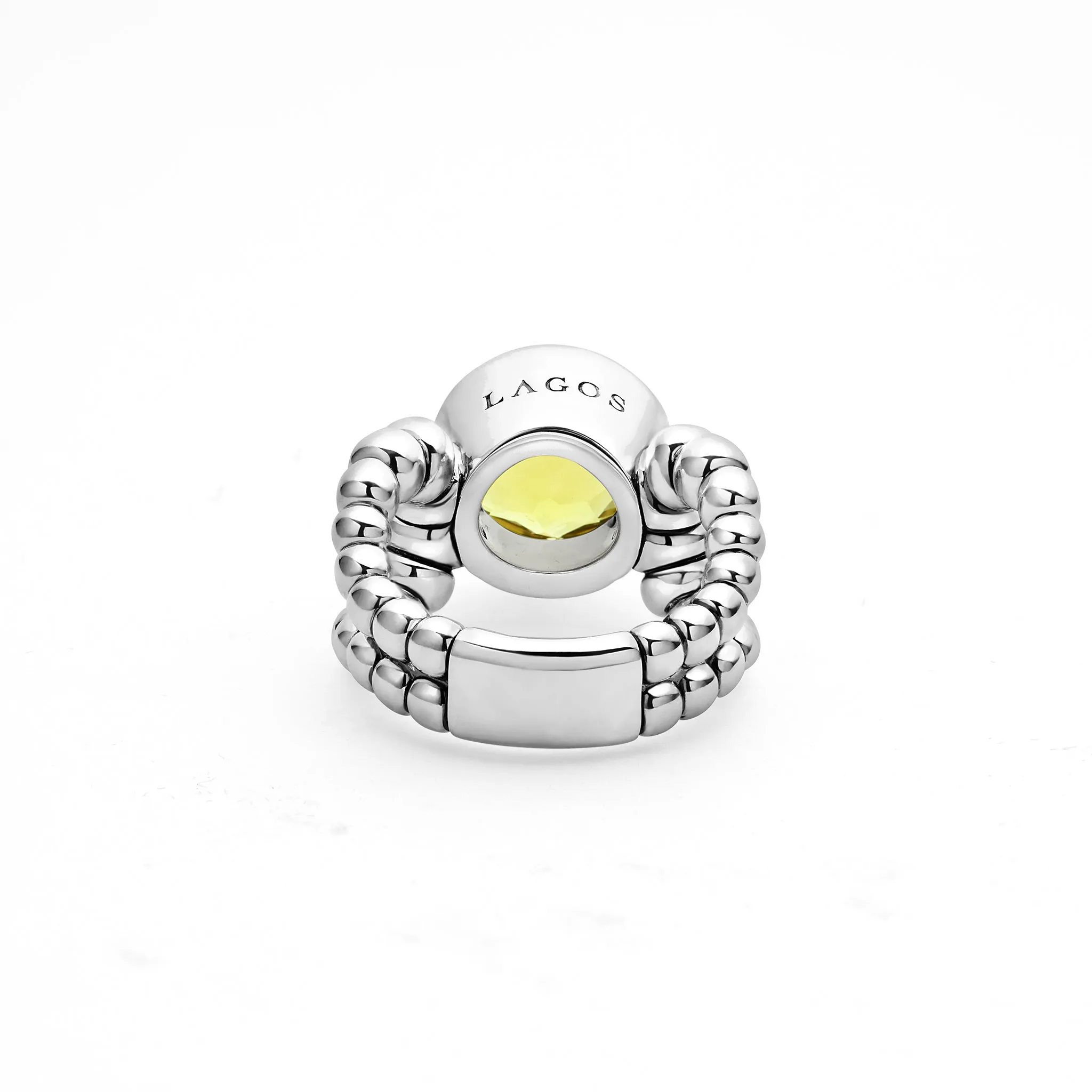 Caviar Color Sterling Silver Green Quartz Ring sold by LAGOS product image thumbnail 4