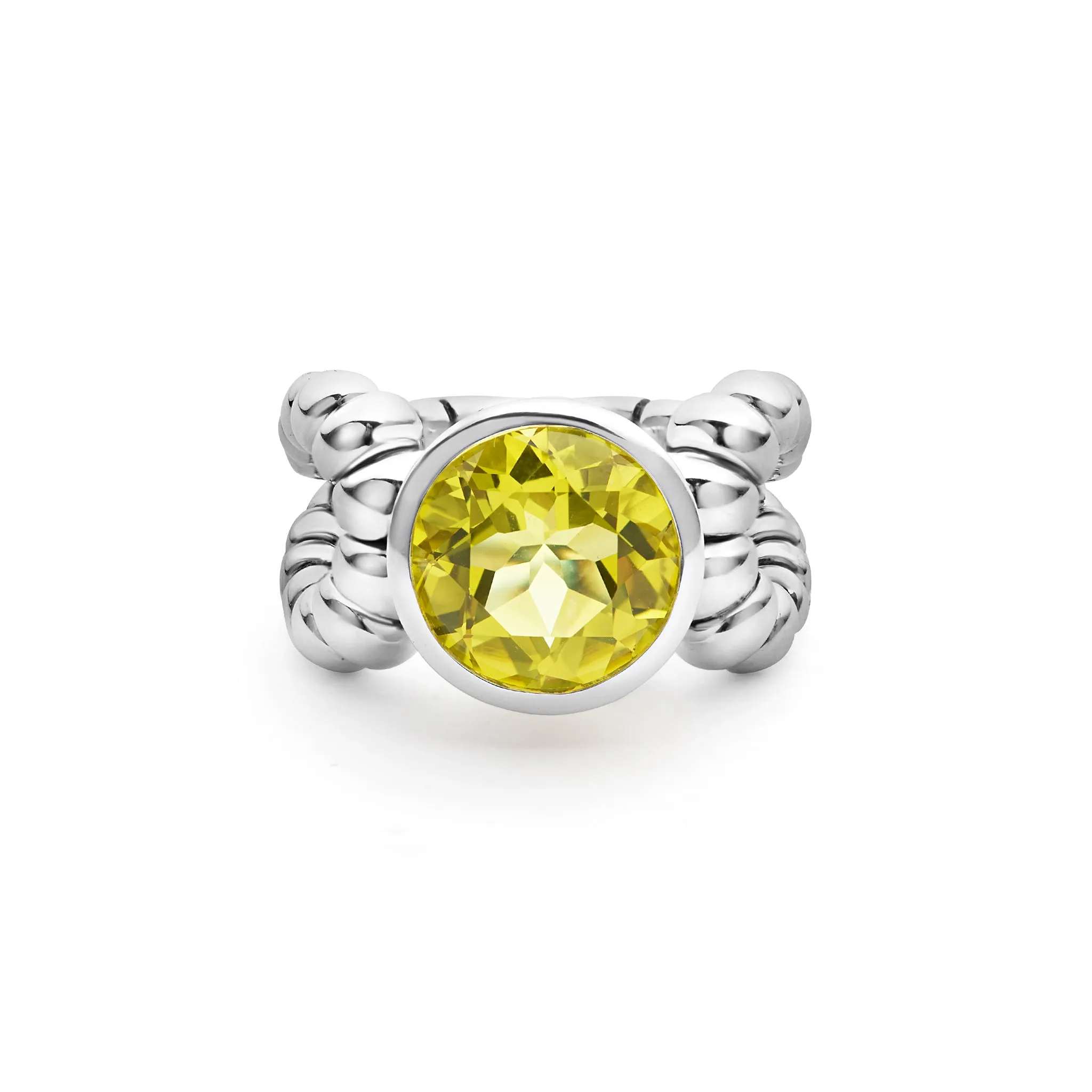 Caviar Color Sterling Silver Green Quartz Ring sold by LAGOS product image thumbnail 2