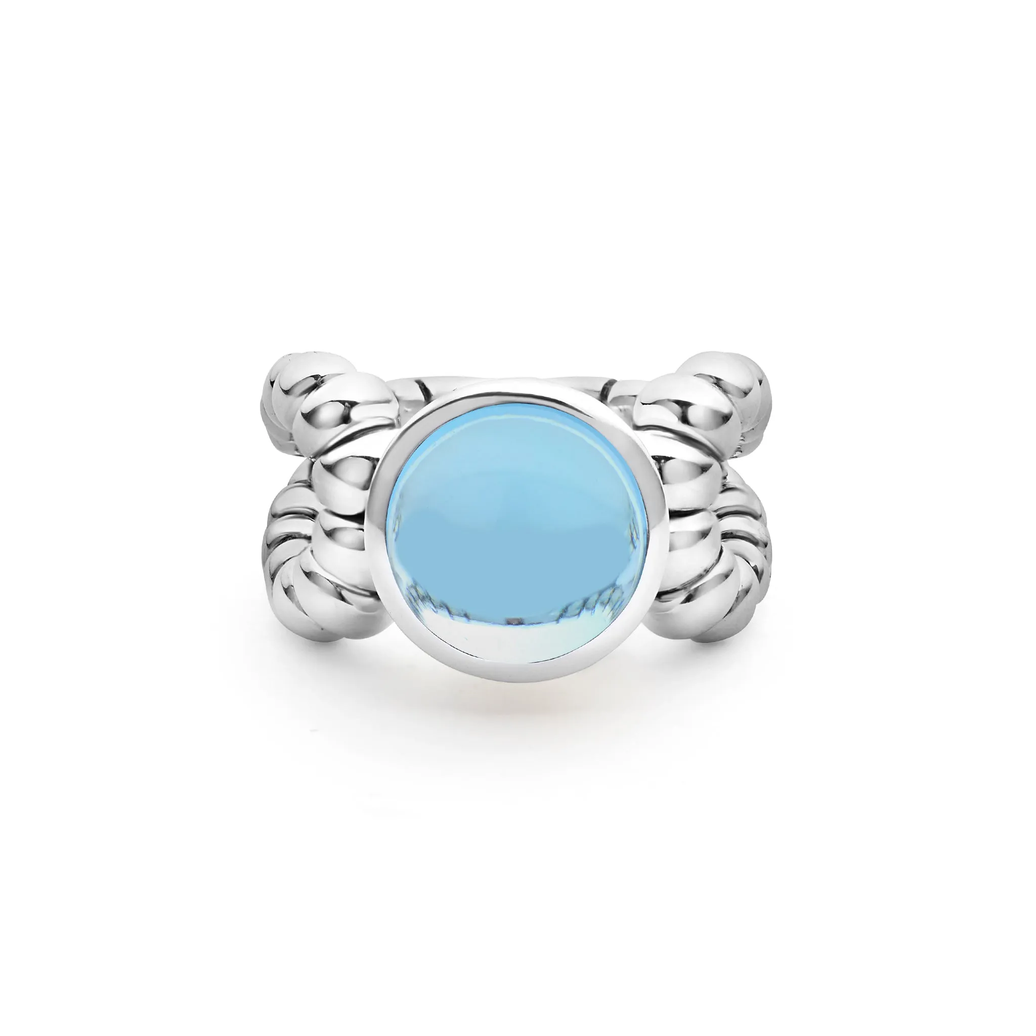 Caviar Color Sterling Silver Blue Topaz Cabochon Ring sold by LAGOS product image thumbnail 2