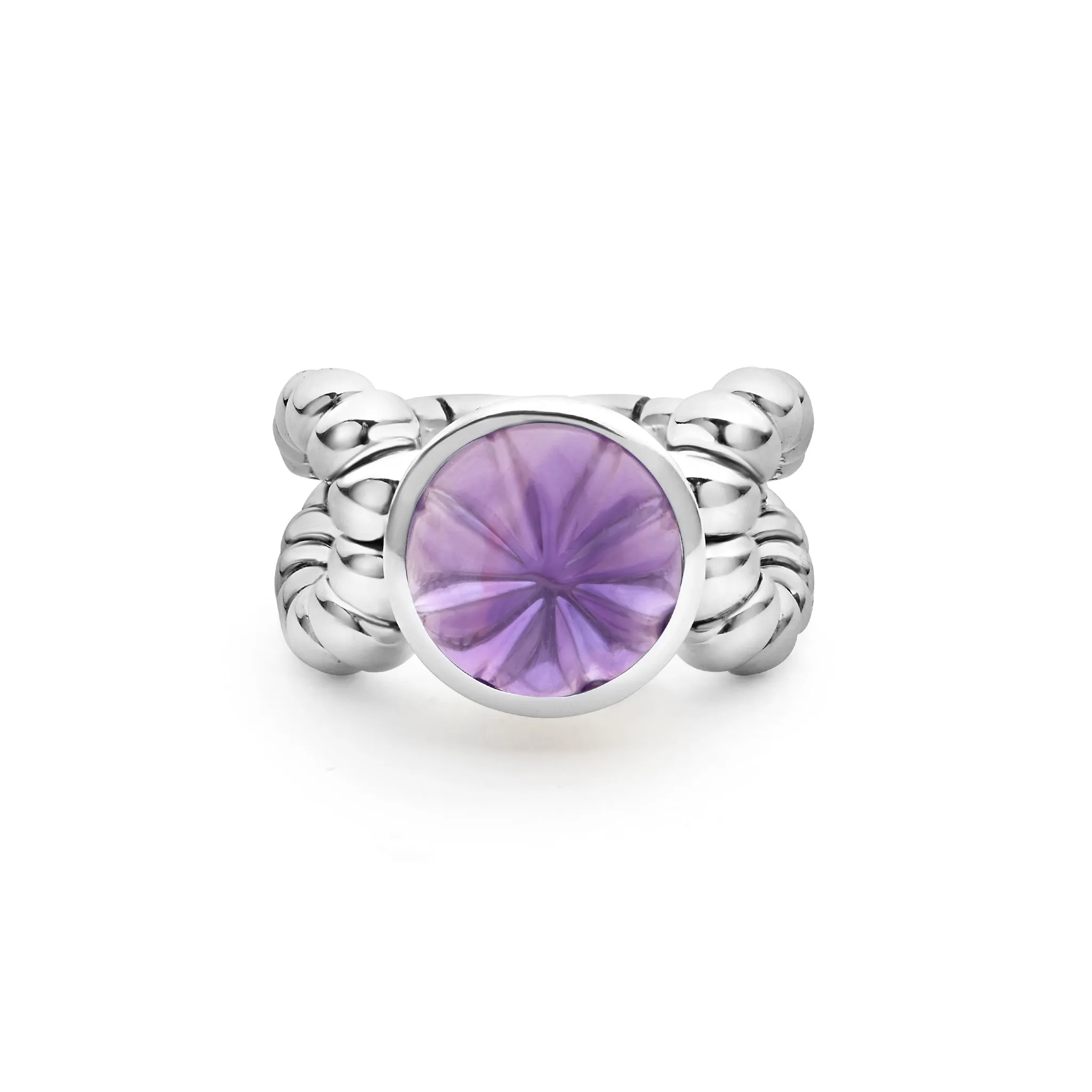 Caviar Color Sterling Silver Amethyst Cabochon Ring sold by LAGOS product image thumbnail 2