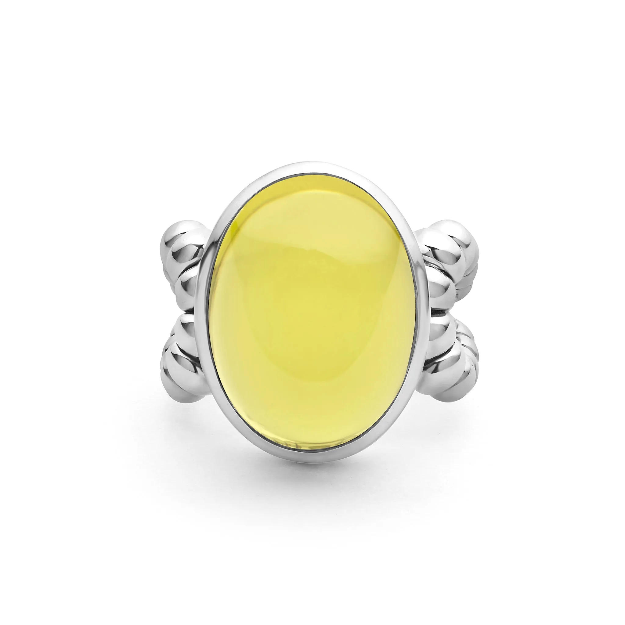 Caviar Color Sterling Silver Green Quartz Cabochon Ring sold by LAGOS product image thumbnail 2