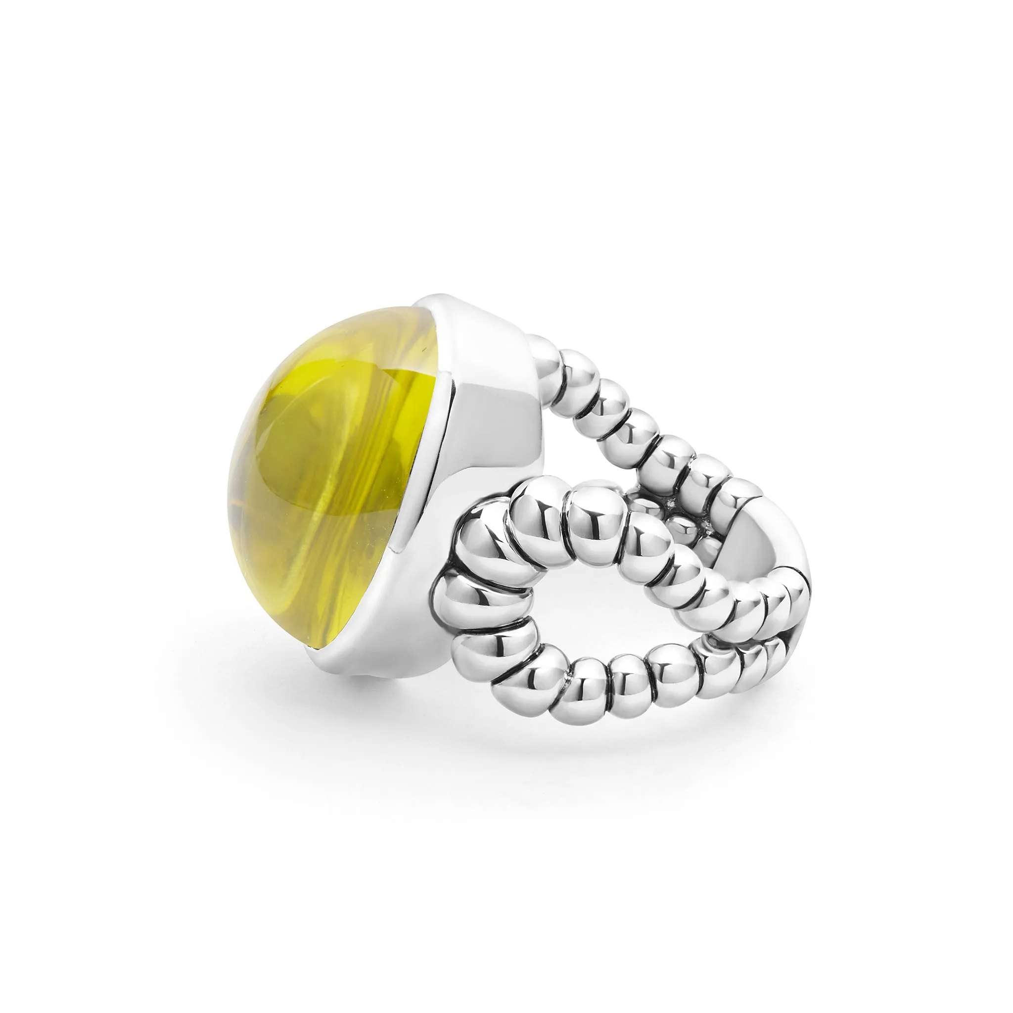 Caviar Color Sterling Silver Green Quartz Cabochon Ring sold by LAGOS product image thumbnail 3