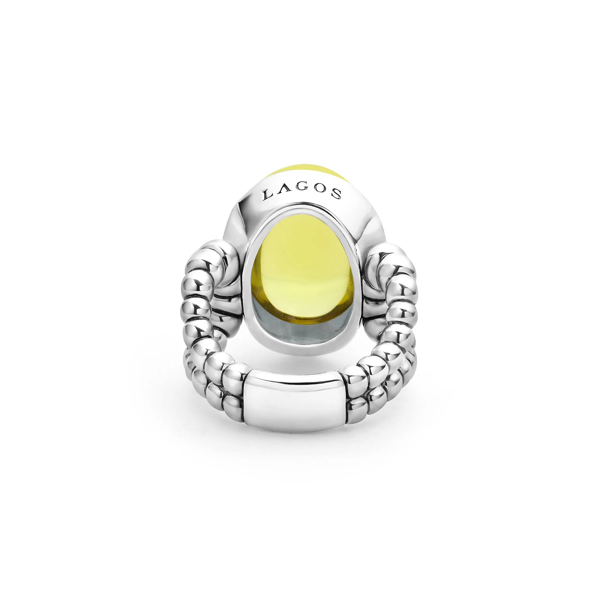 Caviar Color Sterling Silver Green Quartz Cabochon Ring sold by LAGOS product image thumbnail 4