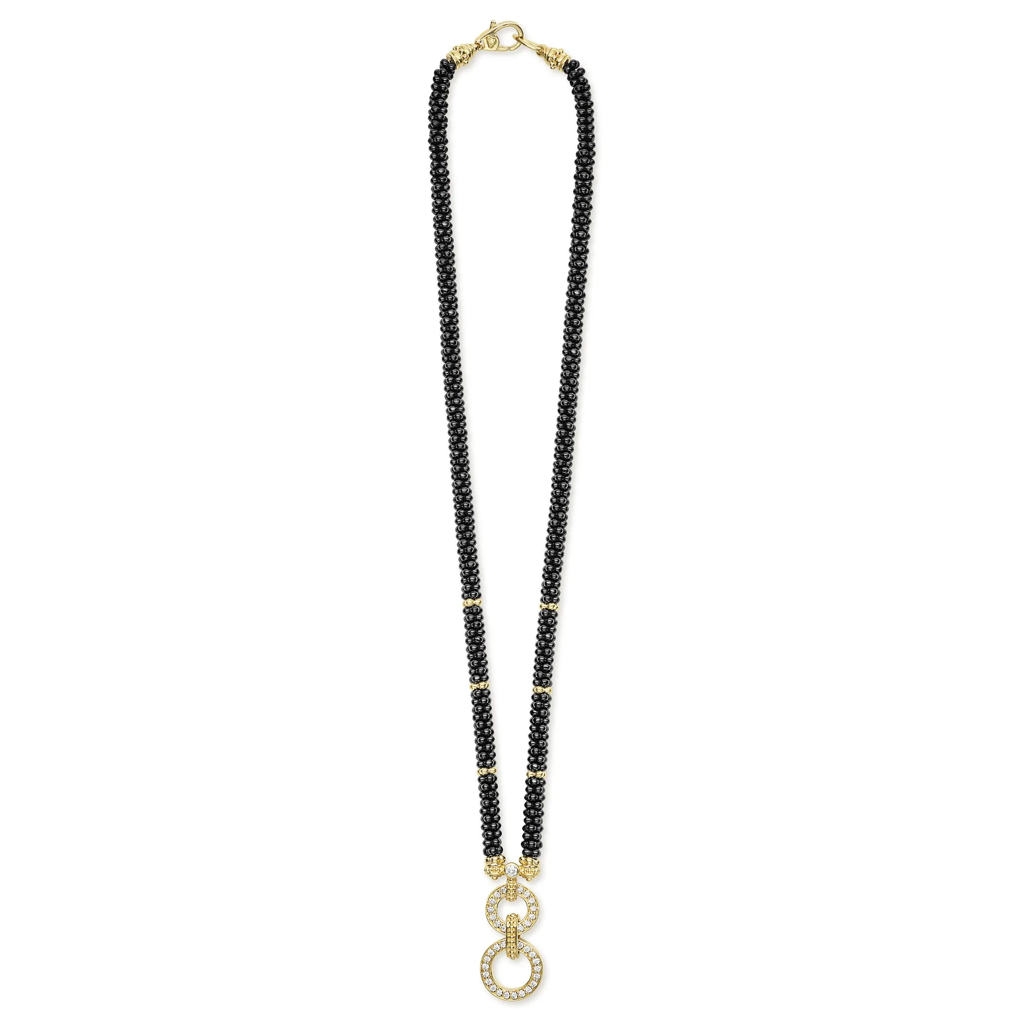 Black Caviar 18K Gold and Black Ceramic Circle Rope Necklace sold by LAGOS product image thumbnail 2
