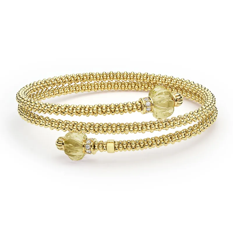 Studio 18K Gold Olive Quartz Wrap Bracelet sold by LAGOS