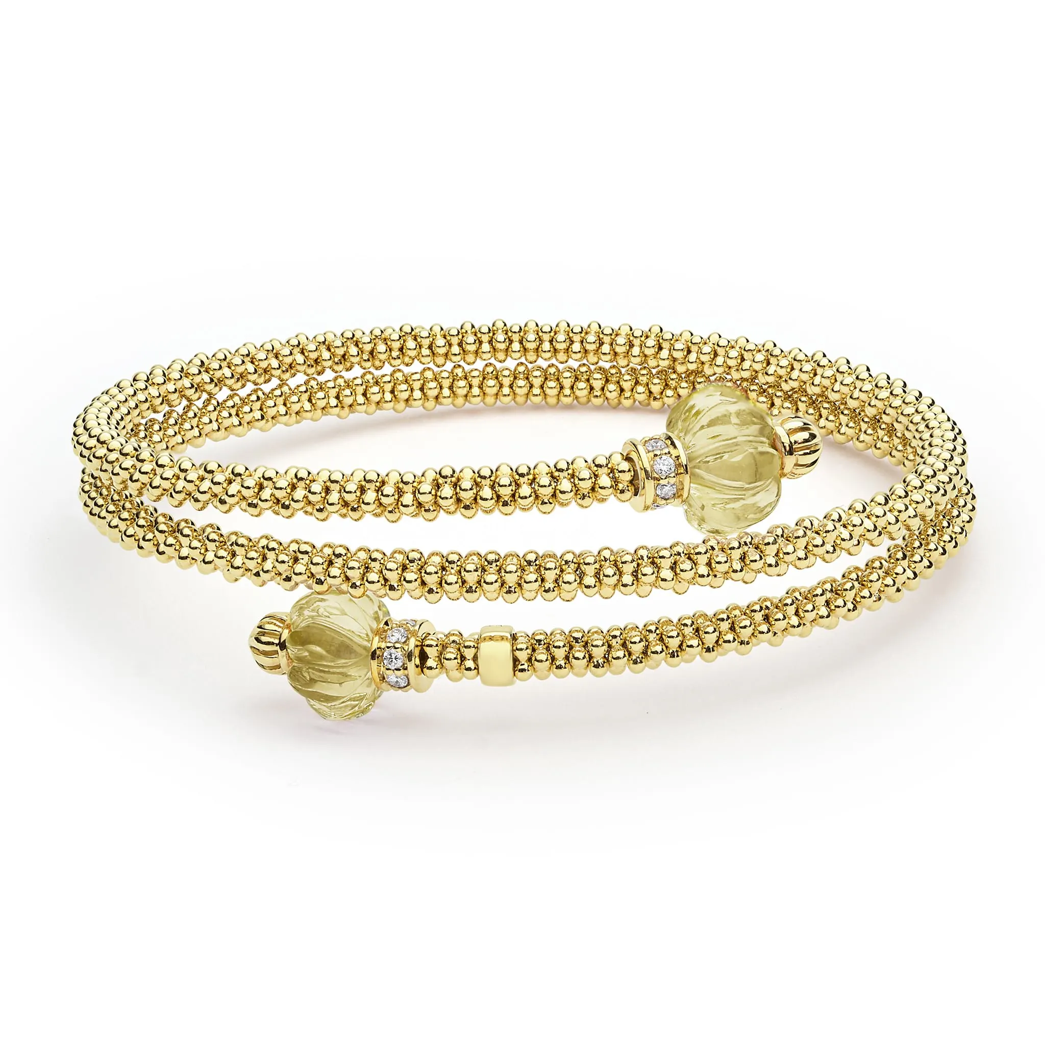 Studio 18K Gold Olive Quartz Wrap Bracelet sold by LAGOS