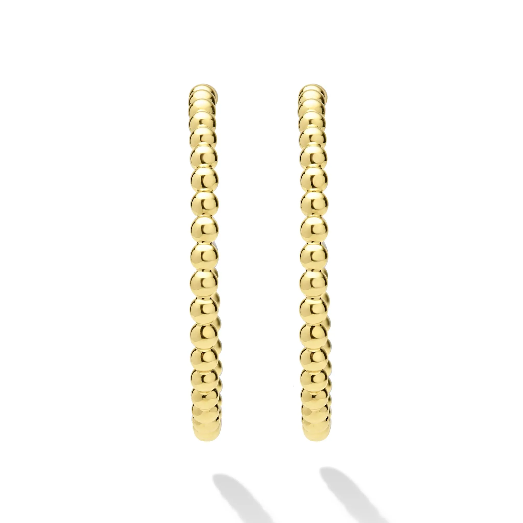 Caviar Gold Large 18K Gold Caviar Beaded Hoop Earrings sold by LAGOS product image thumbnail 3