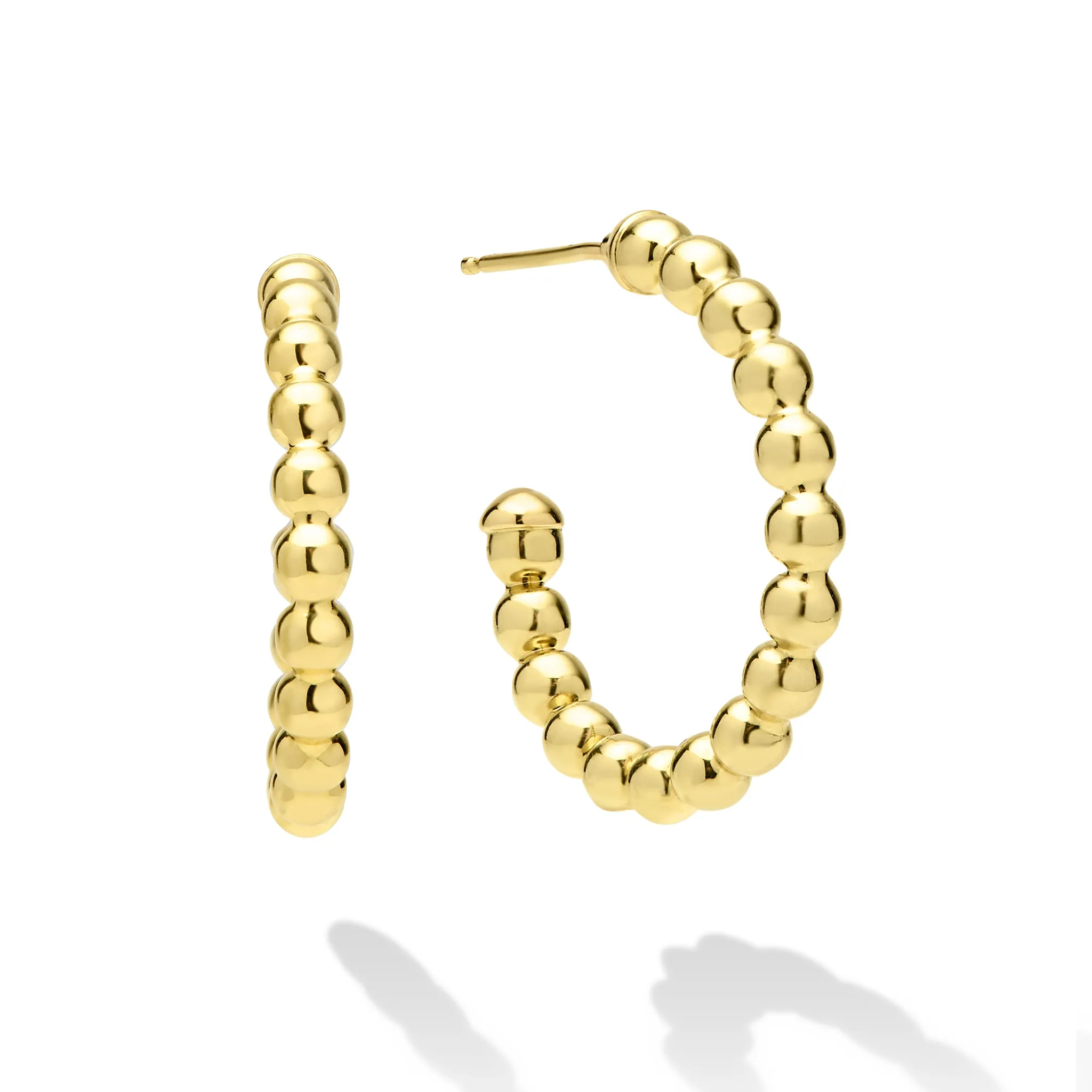 Caviar Gold 18K Gold Caviar Beaded Hoop Earrings sold by LAGOS product image thumbnail 4