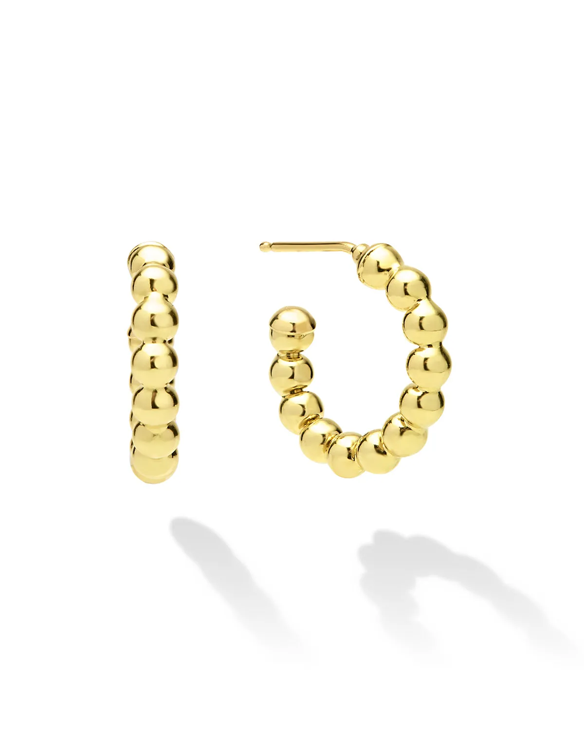 Caviar Gold 18K Gold Caviar Beaded Huggie Earrings sold by LAGOS product image thumbnail 4