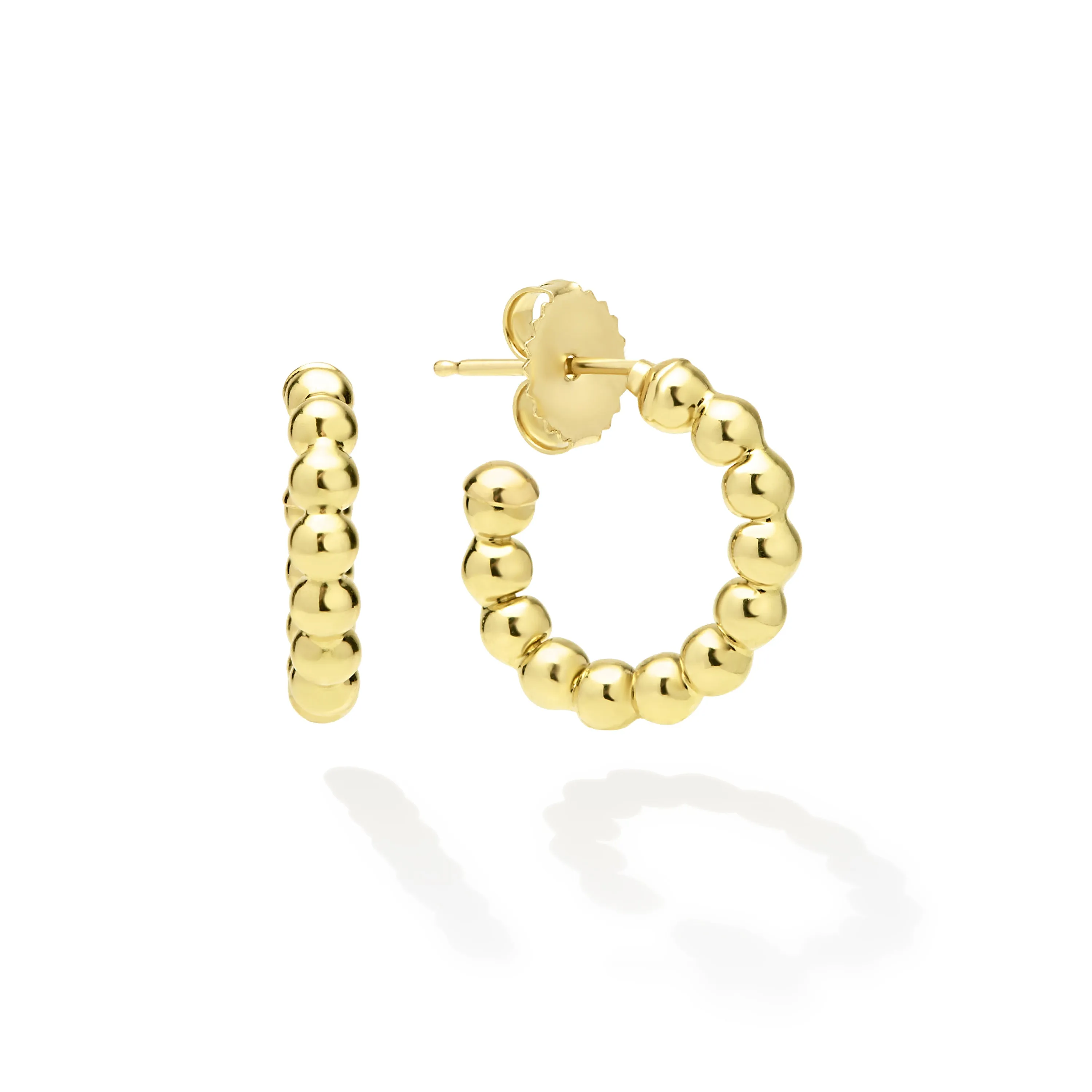 Caviar Gold 18K Gold Caviar Beaded Huggie Earrings sold by LAGOS