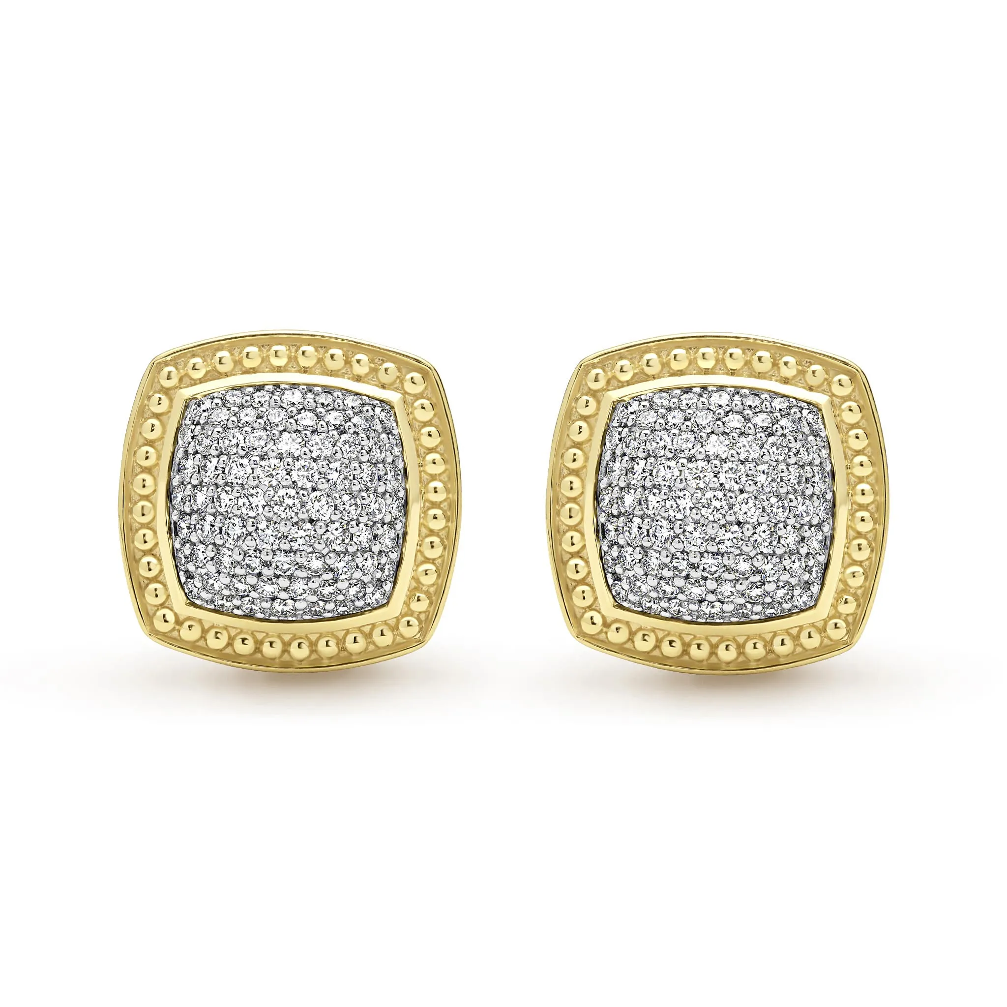 Studio 18K Gold Diamond Cushion Omega Clip Earrings sold by LAGOS product image thumbnail 2
