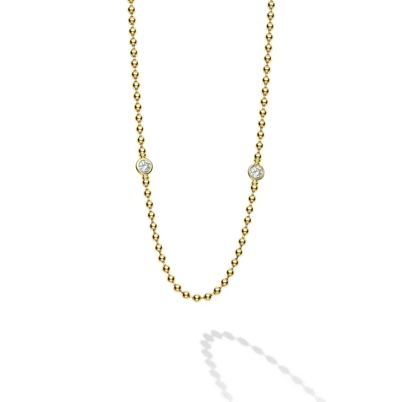 Studio 18K Caviar Gold Diamond Station Necklace sold by LAGOS