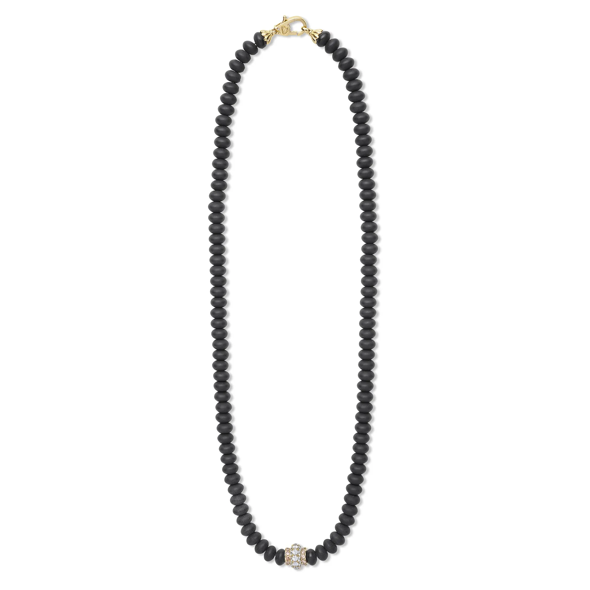 Caviar Gold 18K Matte Black Onyx Necklace sold by LAGOS
