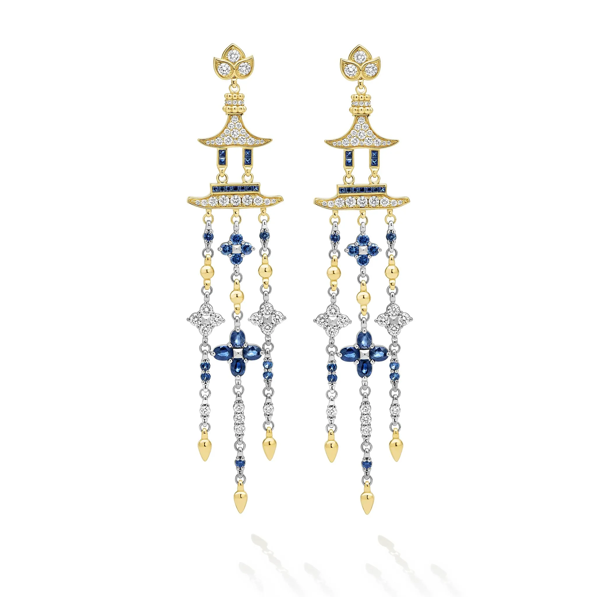 SML 18K Diamond and Sapphire Chandelier Earrings sold by LAGOS product image thumbnail 2