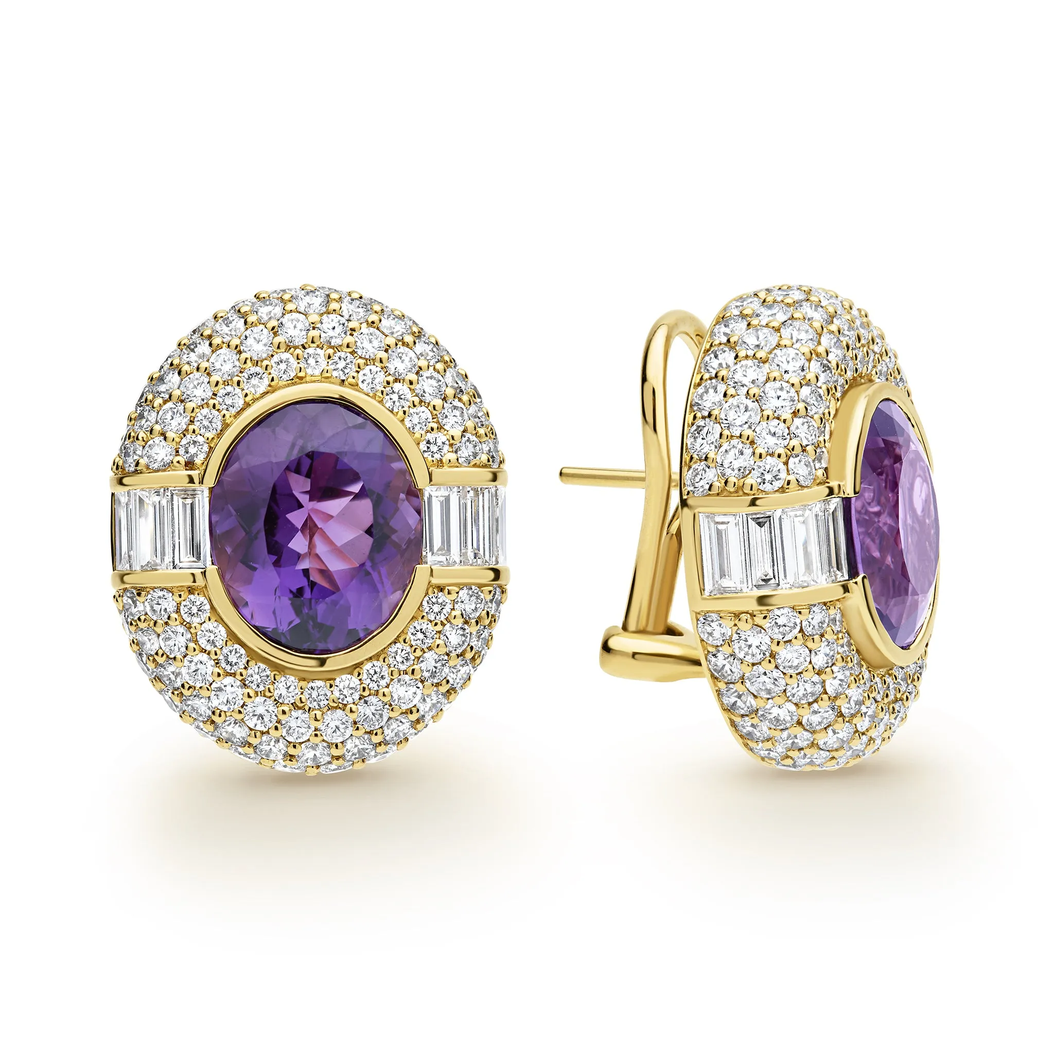 Caviar Gold 18K Diamond and Amethyst Earrings sold by LAGOS product image thumbnail 2