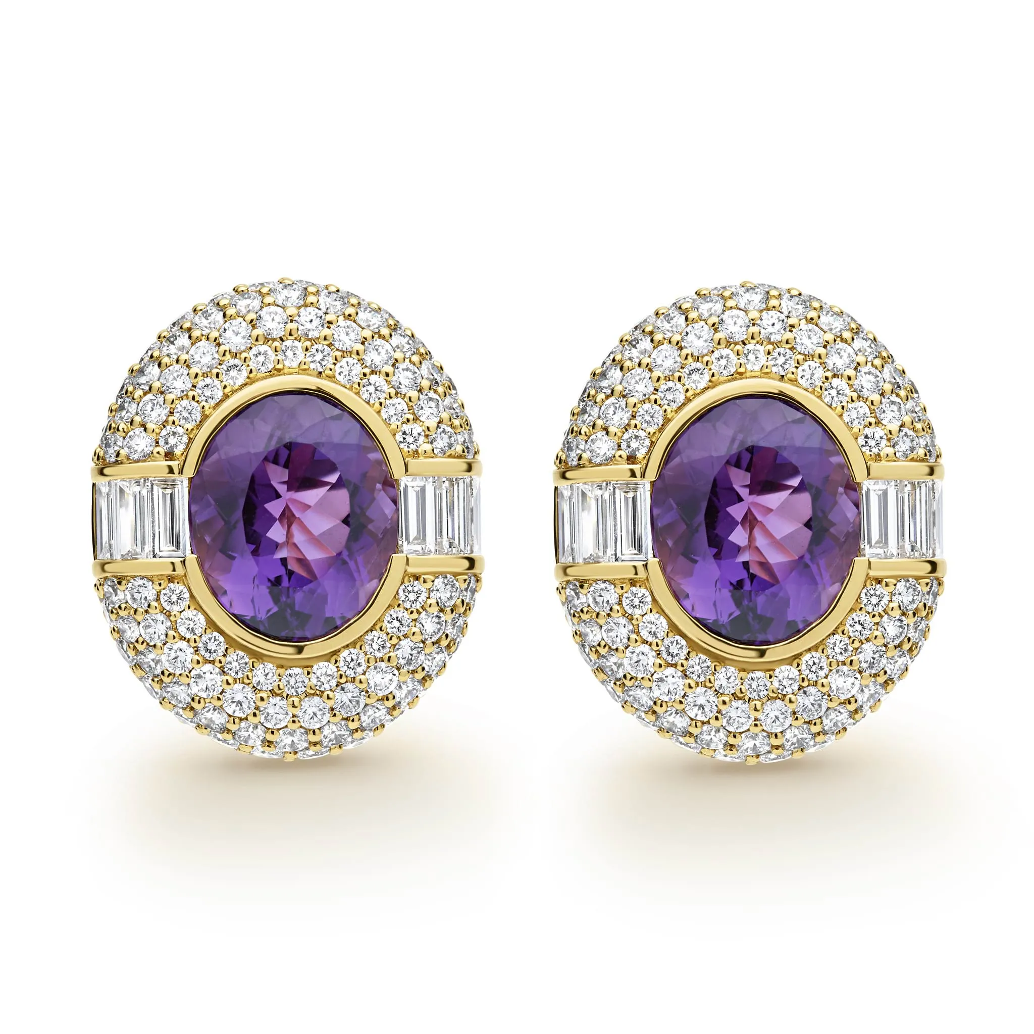 Caviar Gold 18K Diamond and Amethyst Earrings sold by LAGOS product image thumbnail 3
