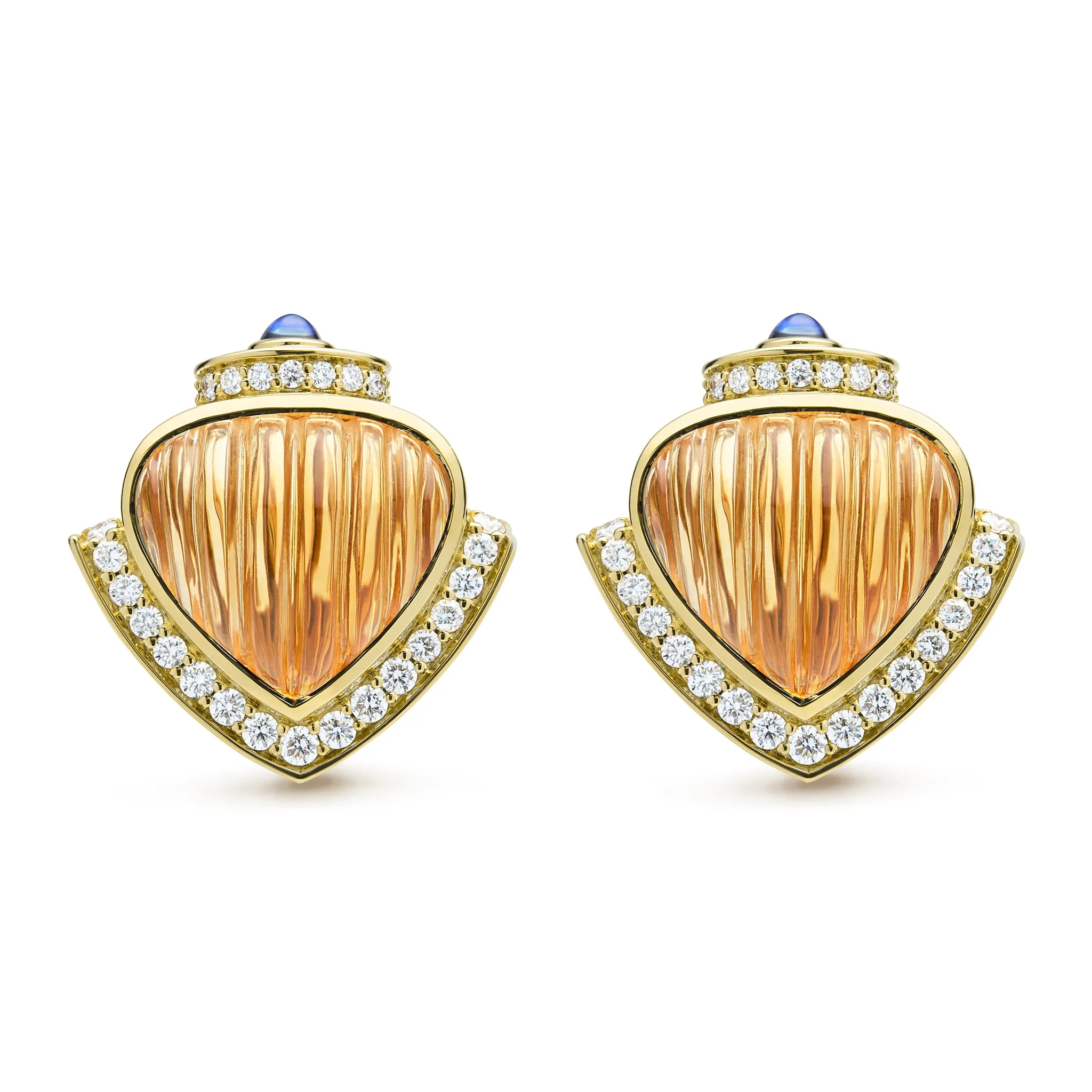 Caviar Gold 18K Caviar Gold Diamond Citrine and Ruby Earrings sold by LAGOS product image thumbnail 2