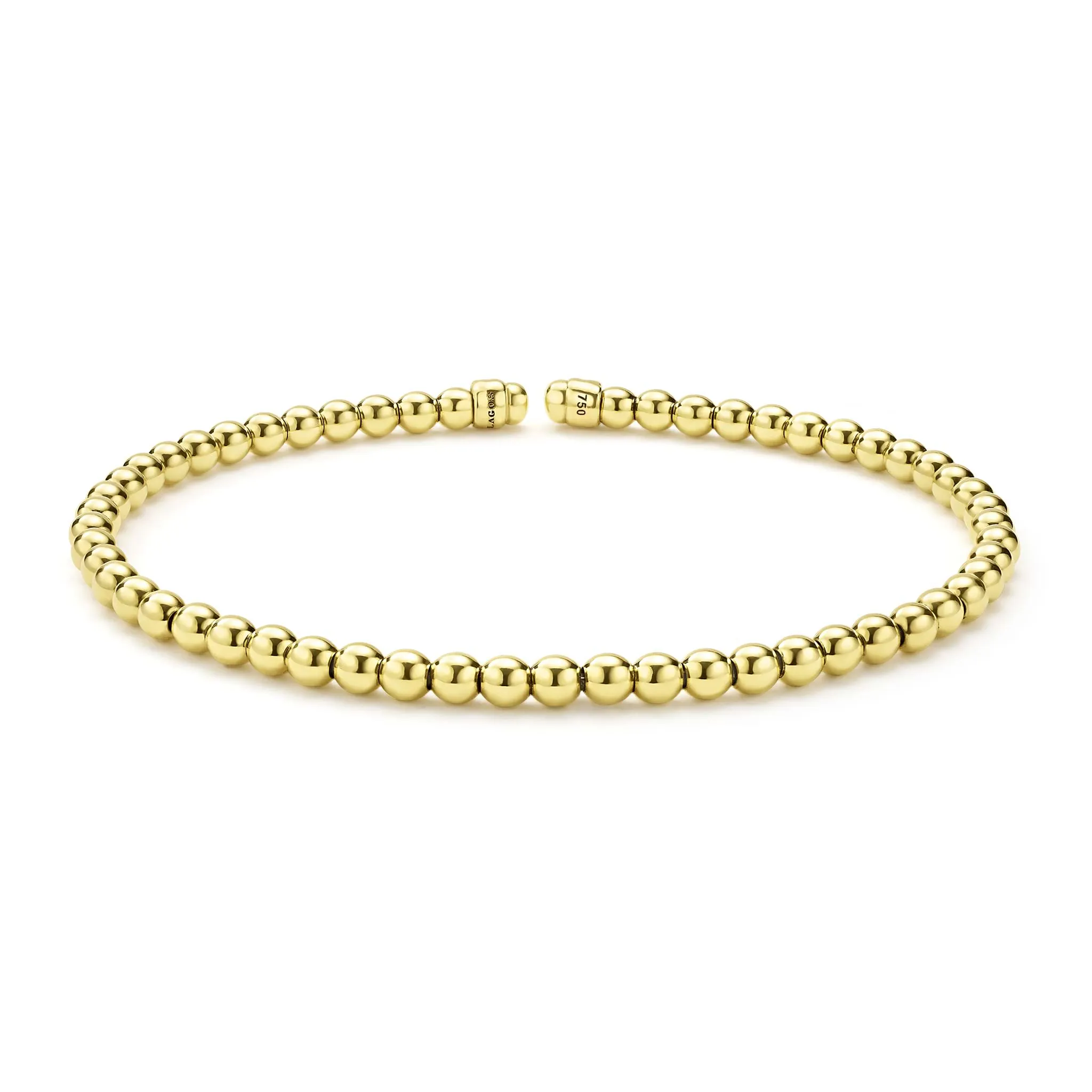 Caviar Gold 18K Gold Caviar Beaded Cuff Bracelet | 3mm sold by LAGOS