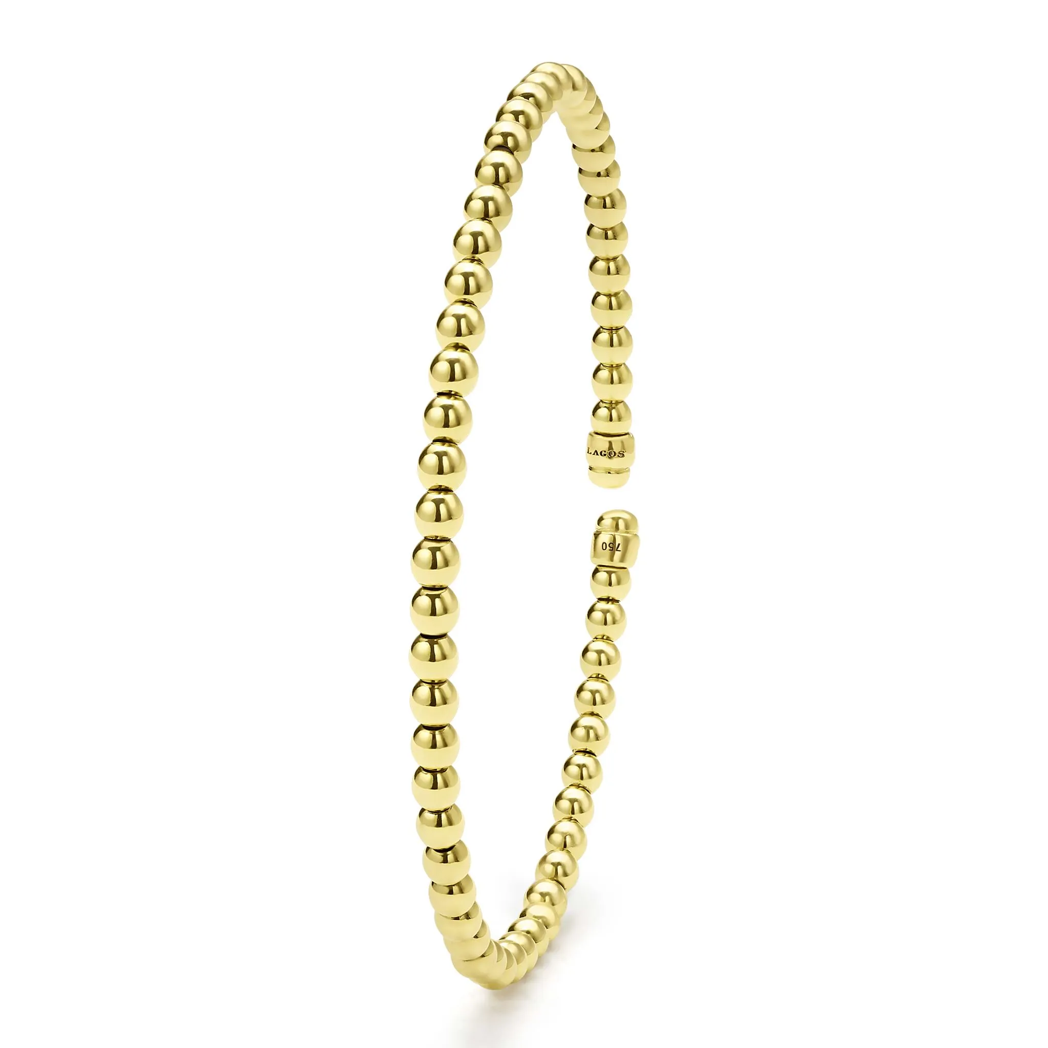 Caviar Gold 18K Gold Caviar Beaded Cuff Bracelet | 3mm sold by LAGOS product image thumbnail 5