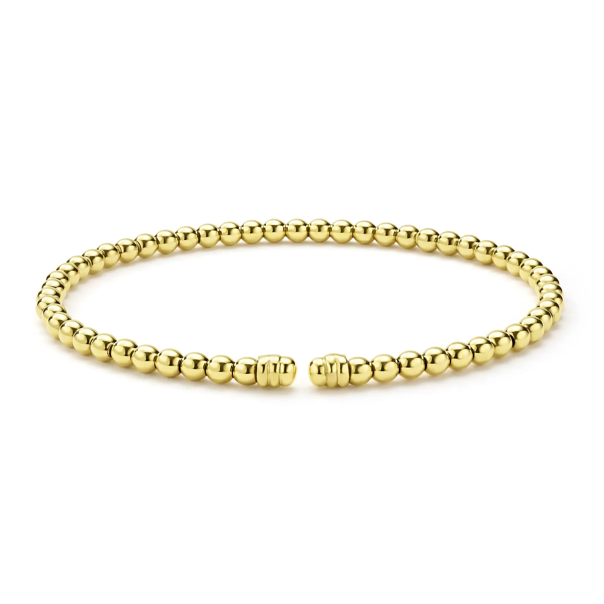 Caviar Gold 18K Gold Caviar Beaded Cuff Bracelet | 3mm sold by LAGOS product image thumbnail 4