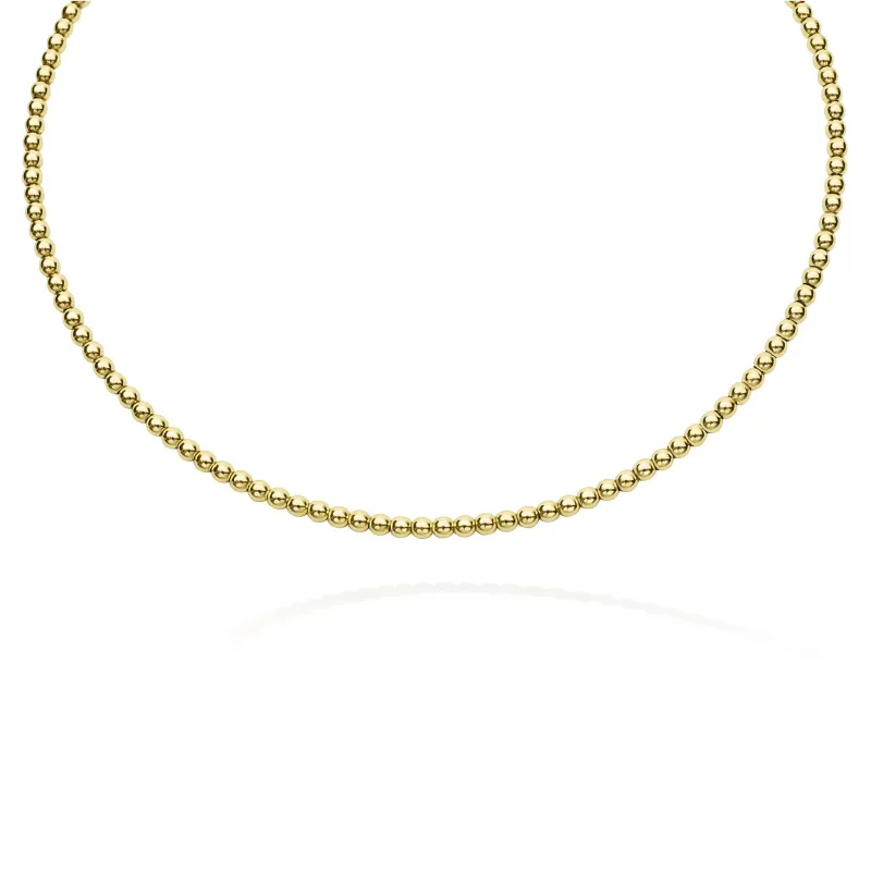 Caviar Gold 18K Gold Caviar Beaded Collar Necklace | 3mm sold by LAGOS