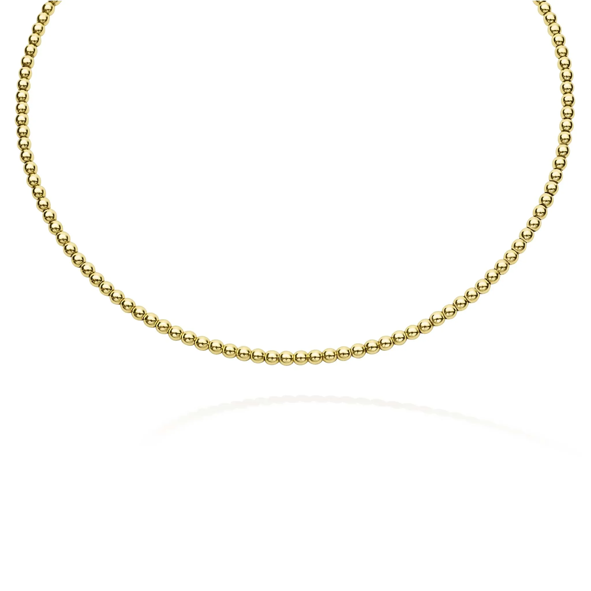 Caviar Gold 18K Gold Caviar Beaded Collar Necklace | 3mm sold by LAGOS
