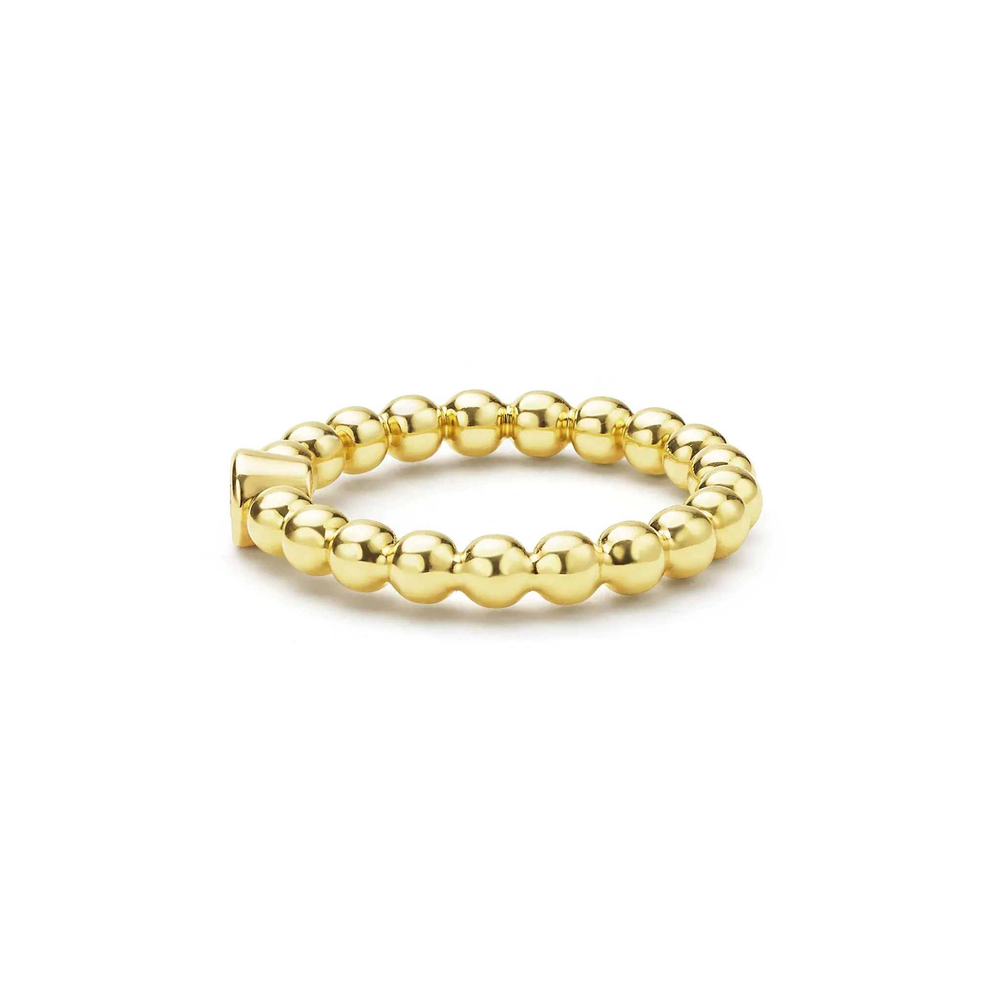 Caviar Gold 18K Gold Caviar Beaded Diamond Stacking Ring sold by LAGOS product image thumbnail 3