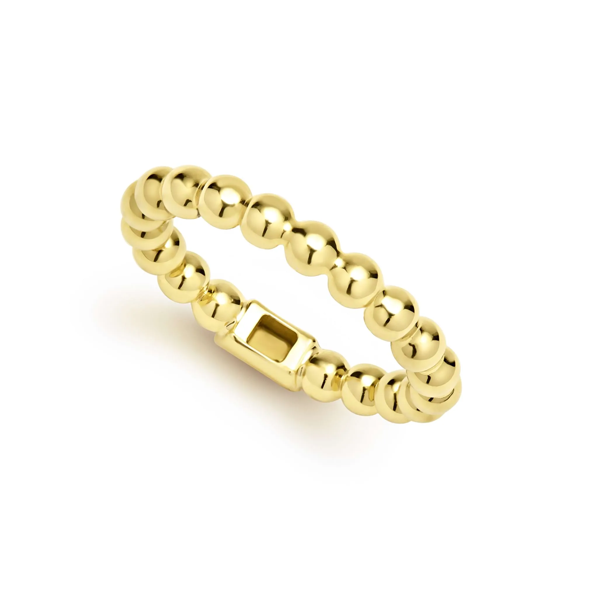 Caviar Gold 18K Gold Caviar Beaded Stacking Ring sold by LAGOS