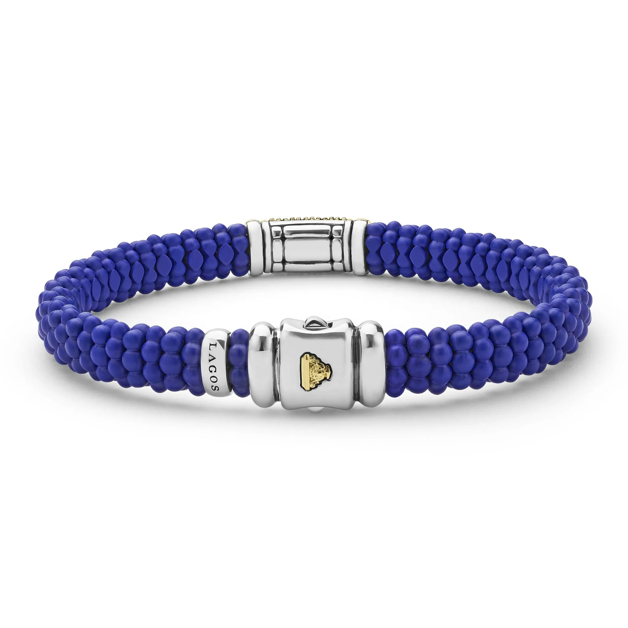 Blue Caviar Two-Tone Matte Blue Ceramic Black Diamond Bracelet | 9mm sold by LAGOS product image thumbnail 4