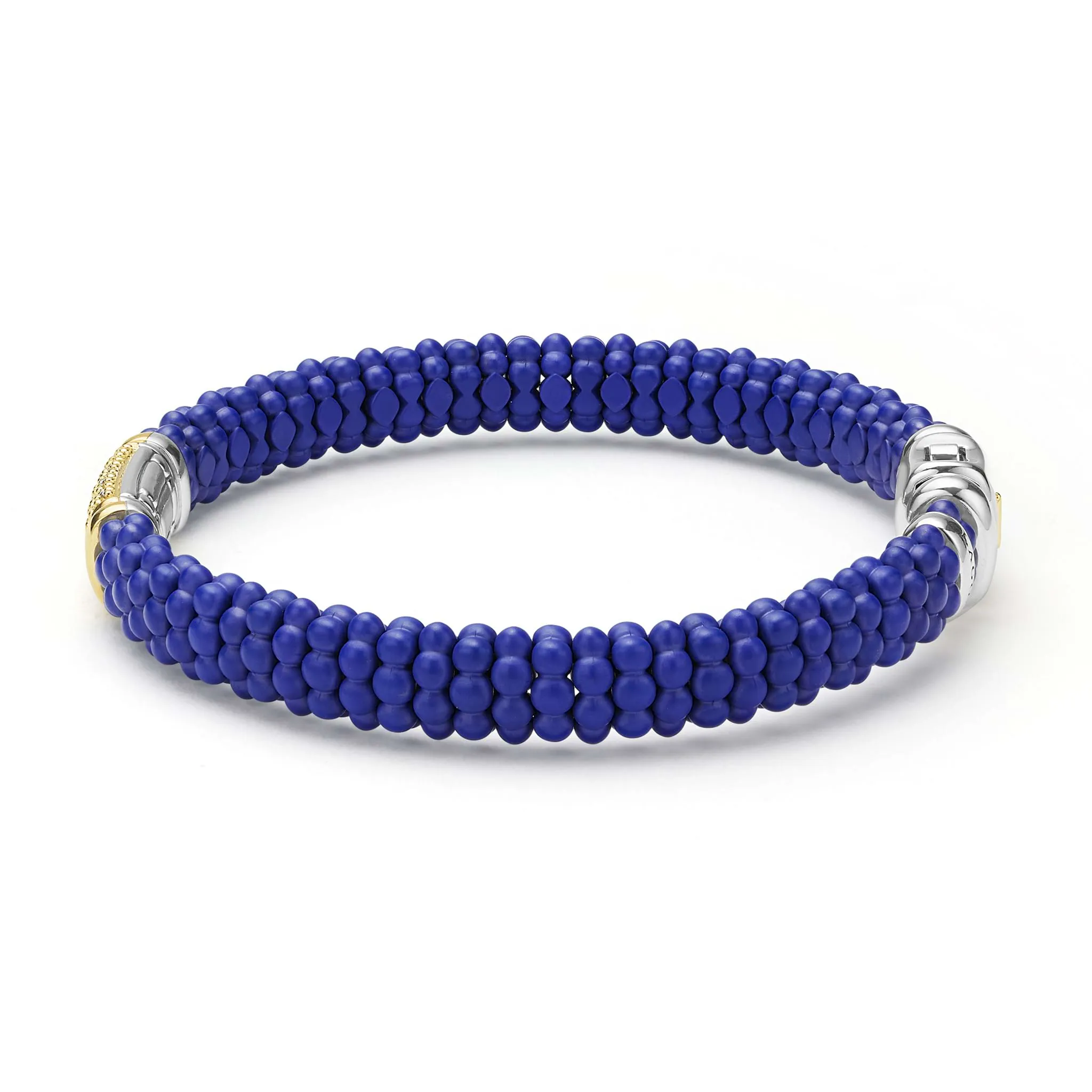 Blue Caviar Two-Tone Matte Blue Ceramic Diamond Bracelet | 9mm sold by LAGOS product image thumbnail 3