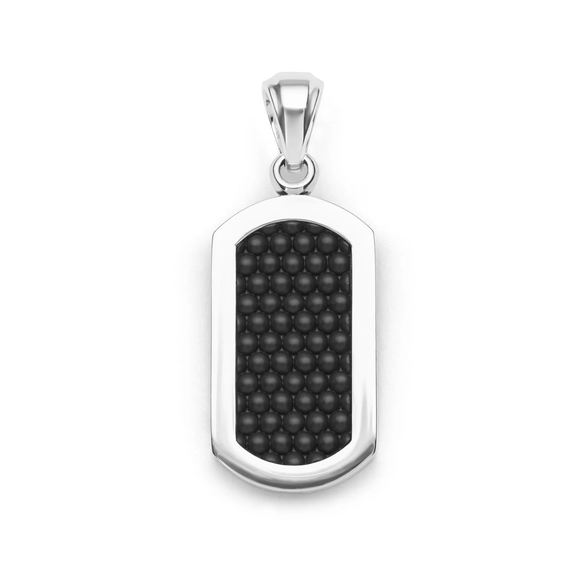 Anthem Silver Matte Ceramic Beaded Tag Amulet sold by LAGOS