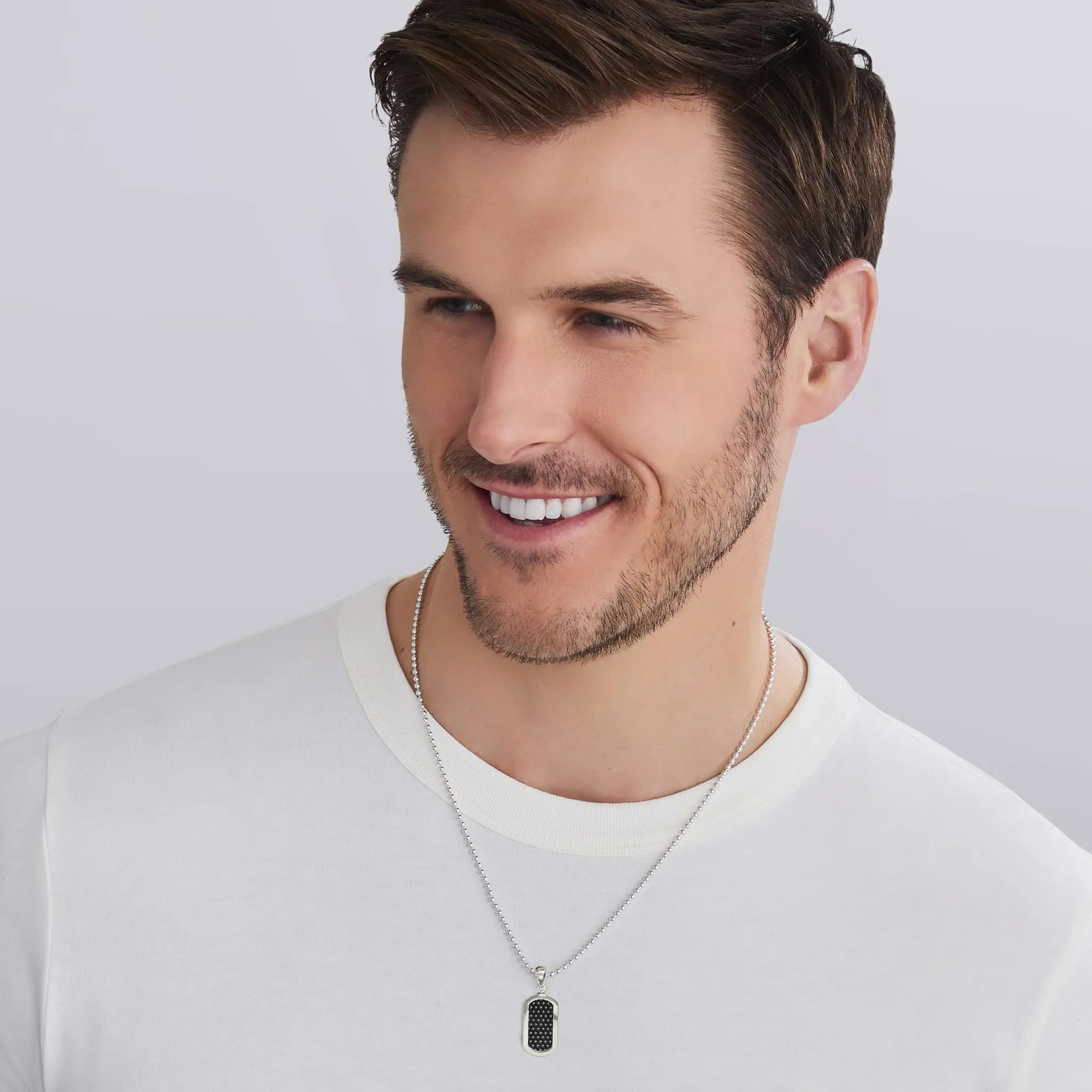 Anthem Silver Matte Ceramic Beaded Tag Amulet sold by LAGOS product image thumbnail 3