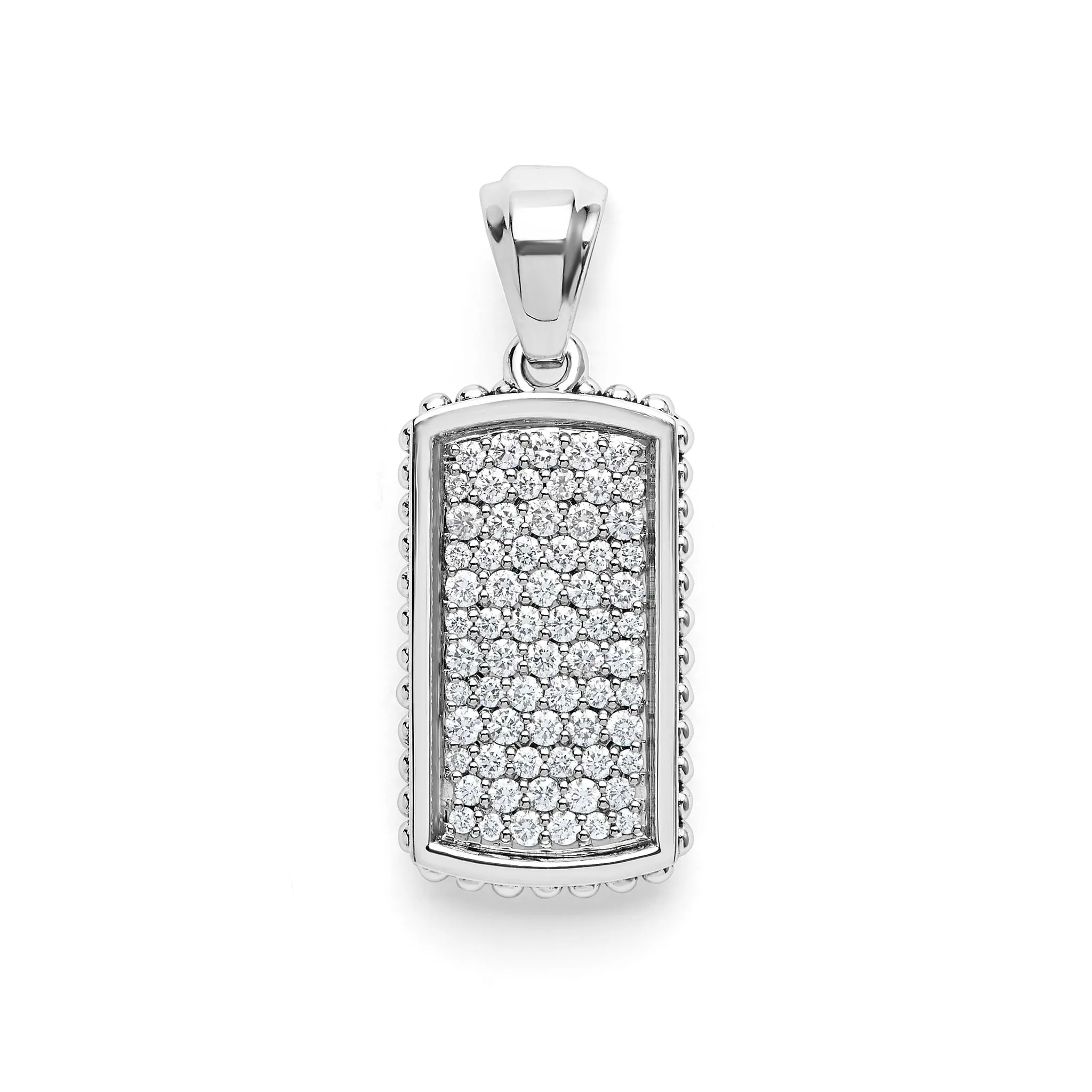 Anthem Sterling Silver Beaded Diamond Tag Amulet sold by LAGOS