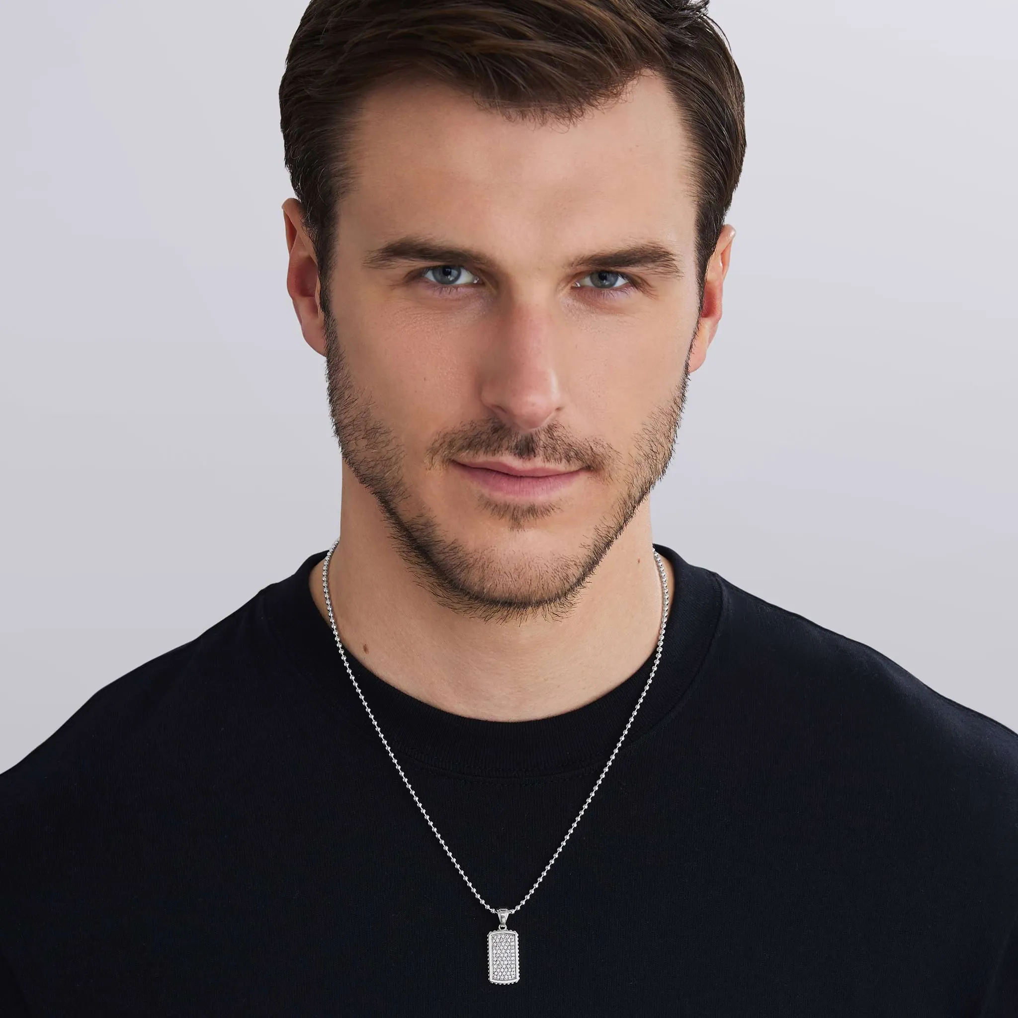 Anthem Sterling Silver Beaded Diamond Tag Amulet sold by LAGOS product image thumbnail 2