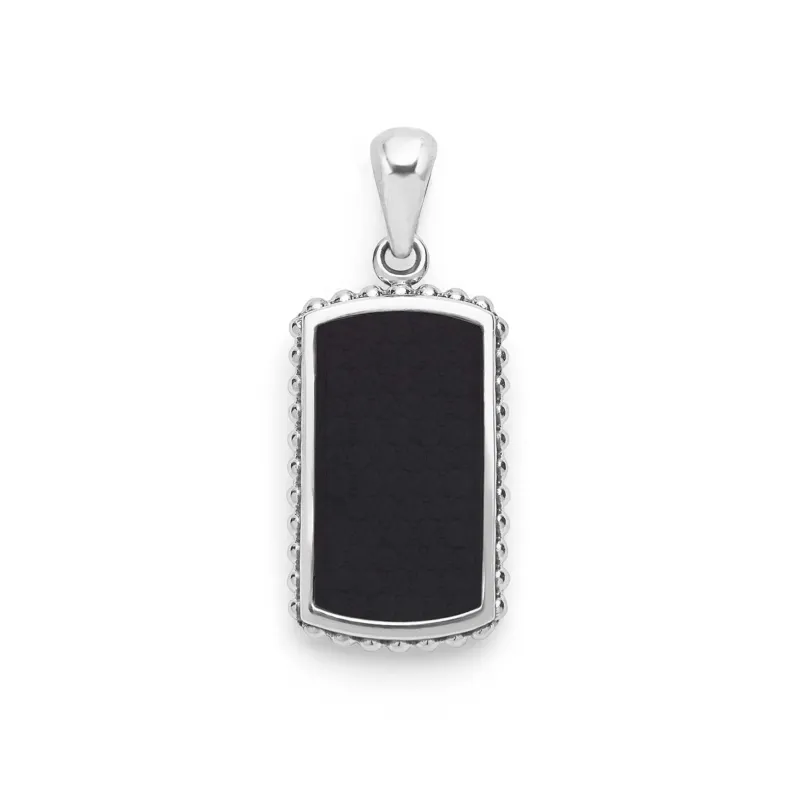 Anthem Sterling Silver and Black Agate Tag Amulet sold by LAGOS
