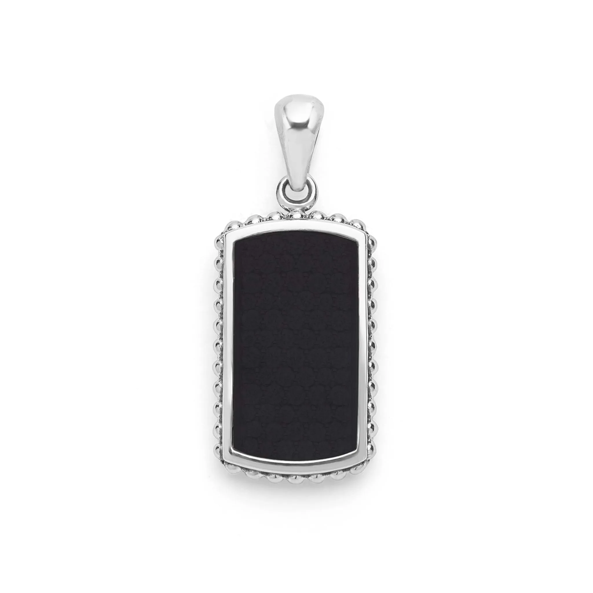 Anthem Sterling Silver and Black Agate Tag Amulet sold by LAGOS