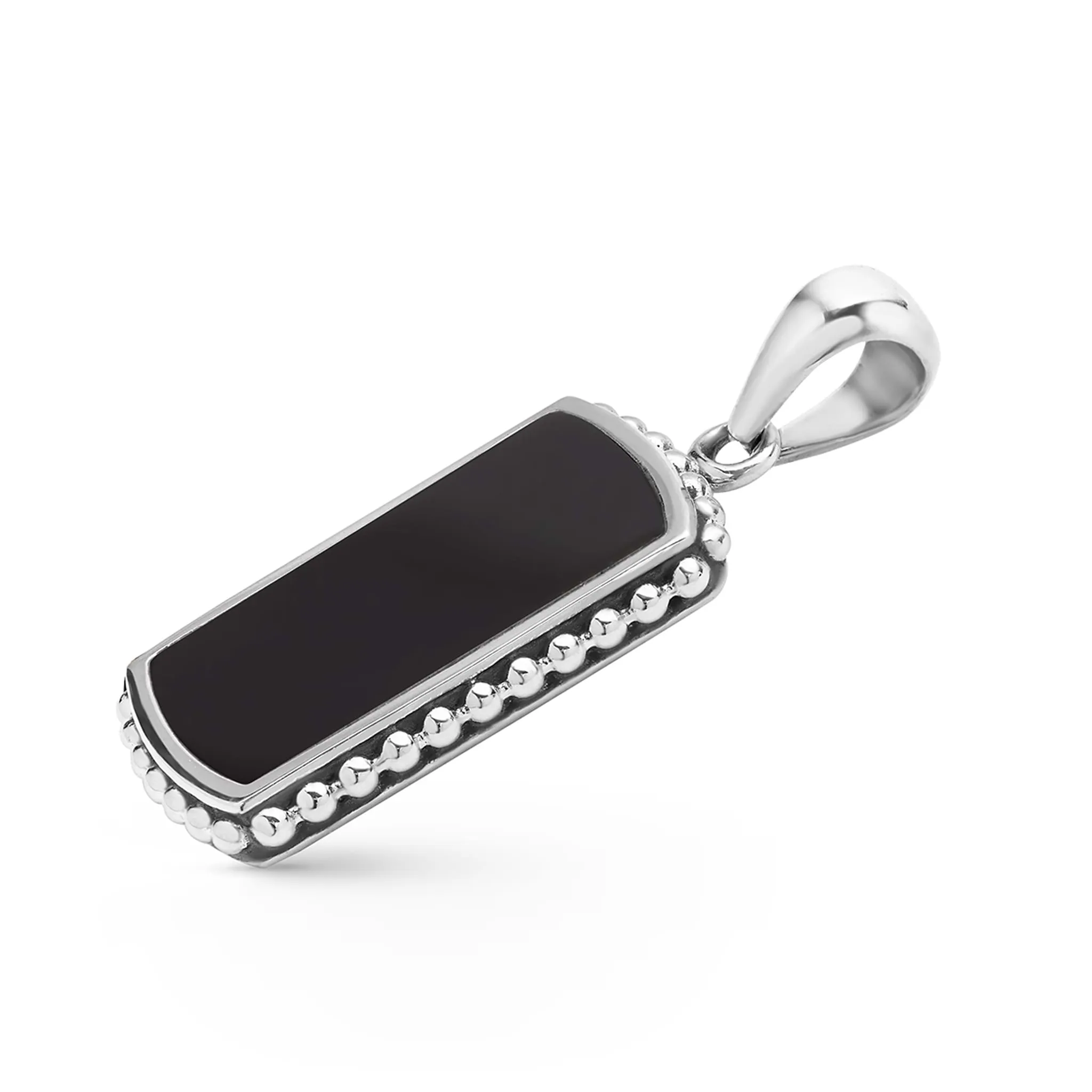 Anthem Sterling Silver and Black Agate Tag Amulet sold by LAGOS product image thumbnail 3