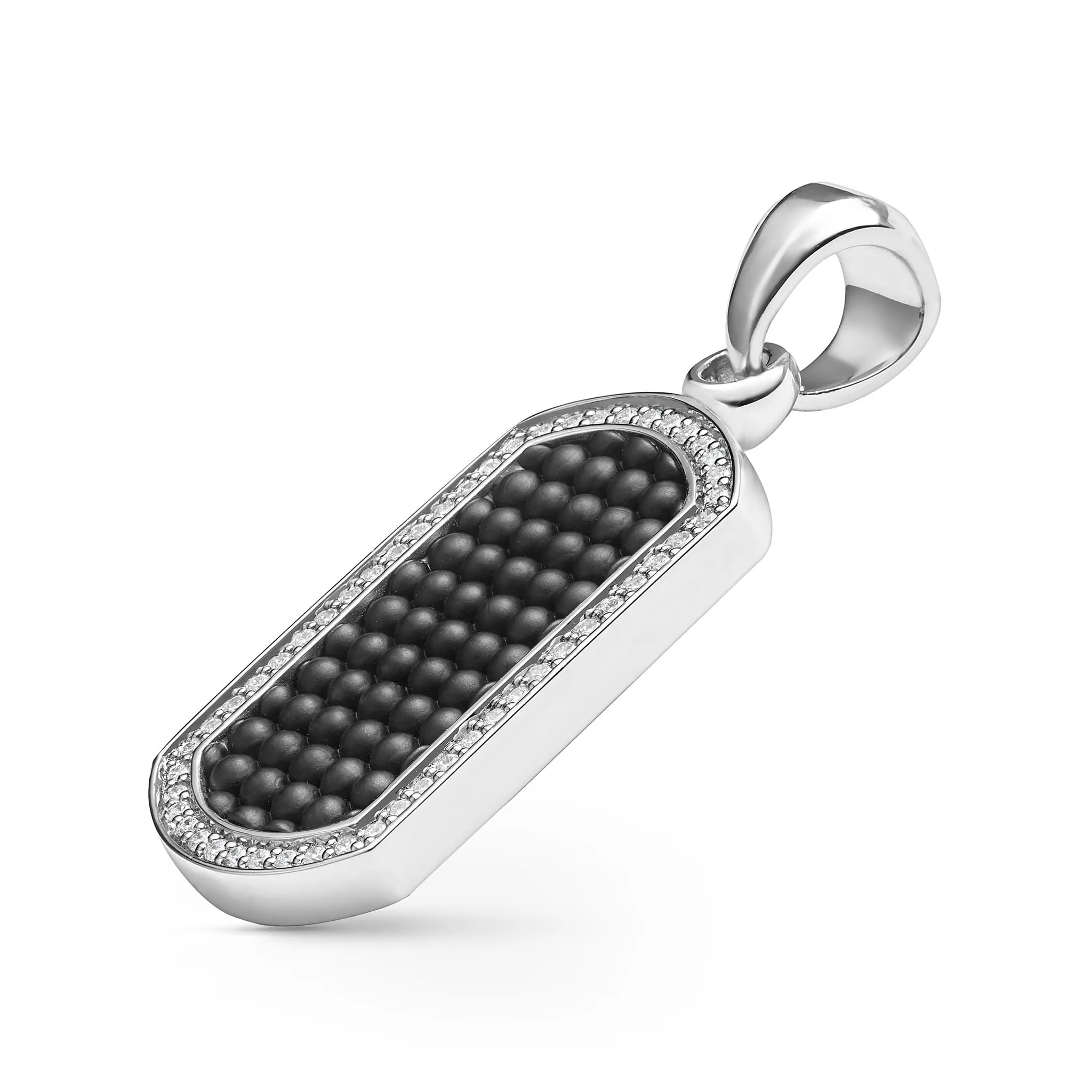 Anthem Silver Matte Ceramic Beaded Diamond Tag Amulet sold by LAGOS product image thumbnail 2